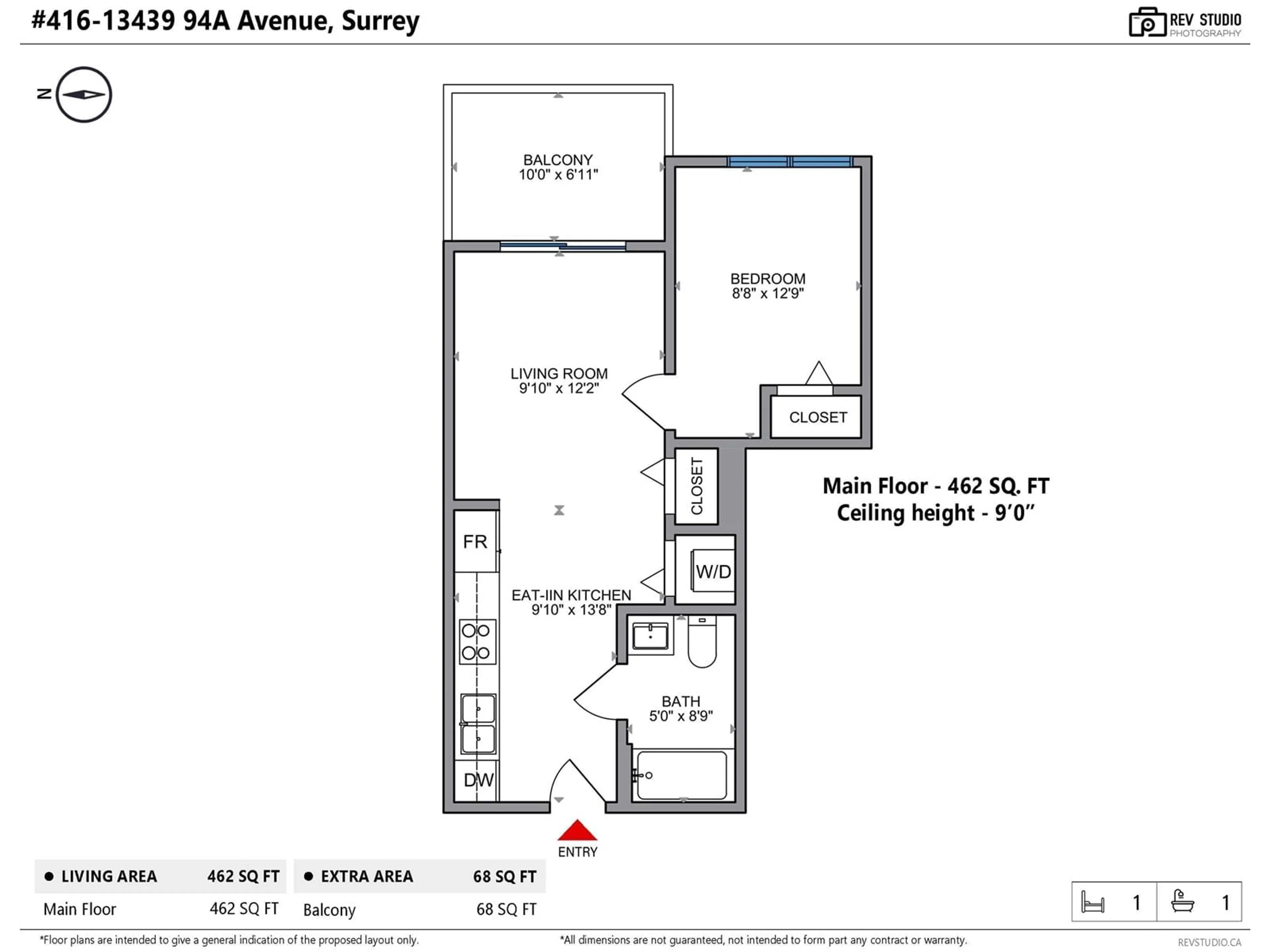 Floor plan for 416 13439 94A AVENUE, Surrey British Columbia V3V0G8