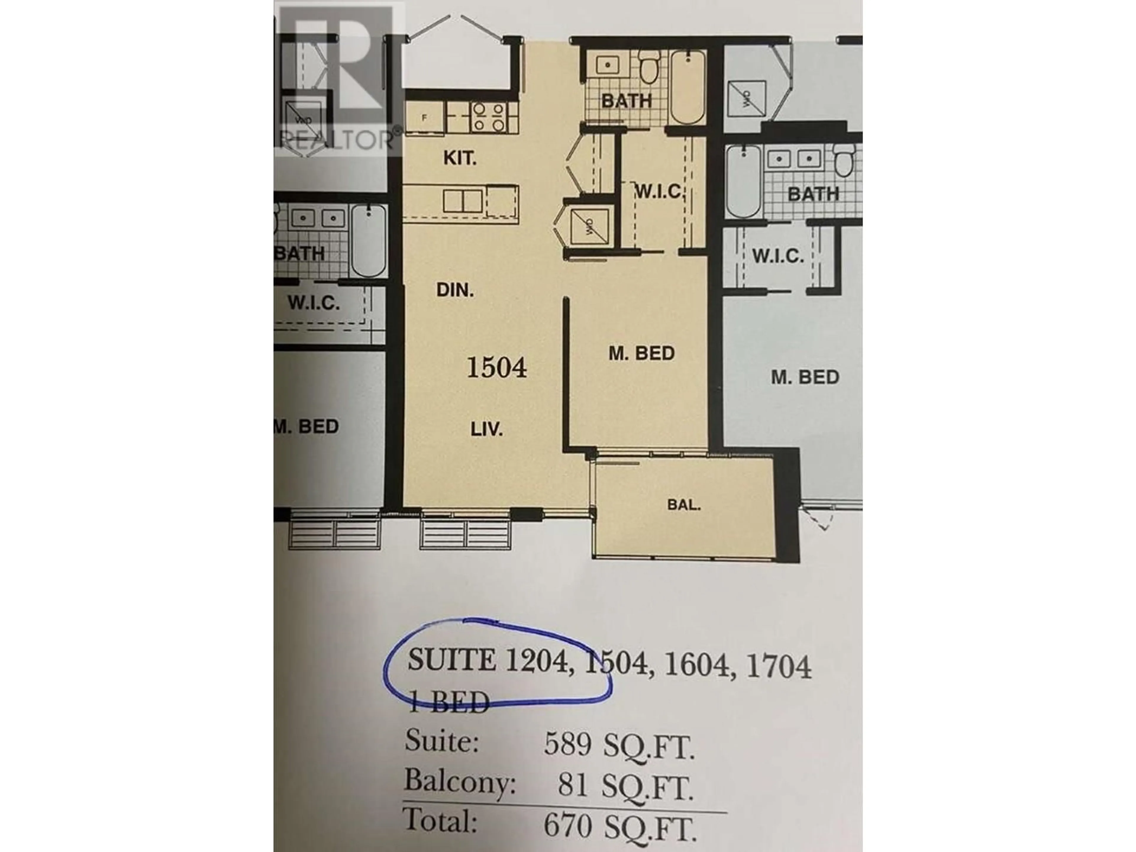 Floor plan for 1204 8699 HAZELBRIDGE WAY, Richmond British Columbia V6X0T4