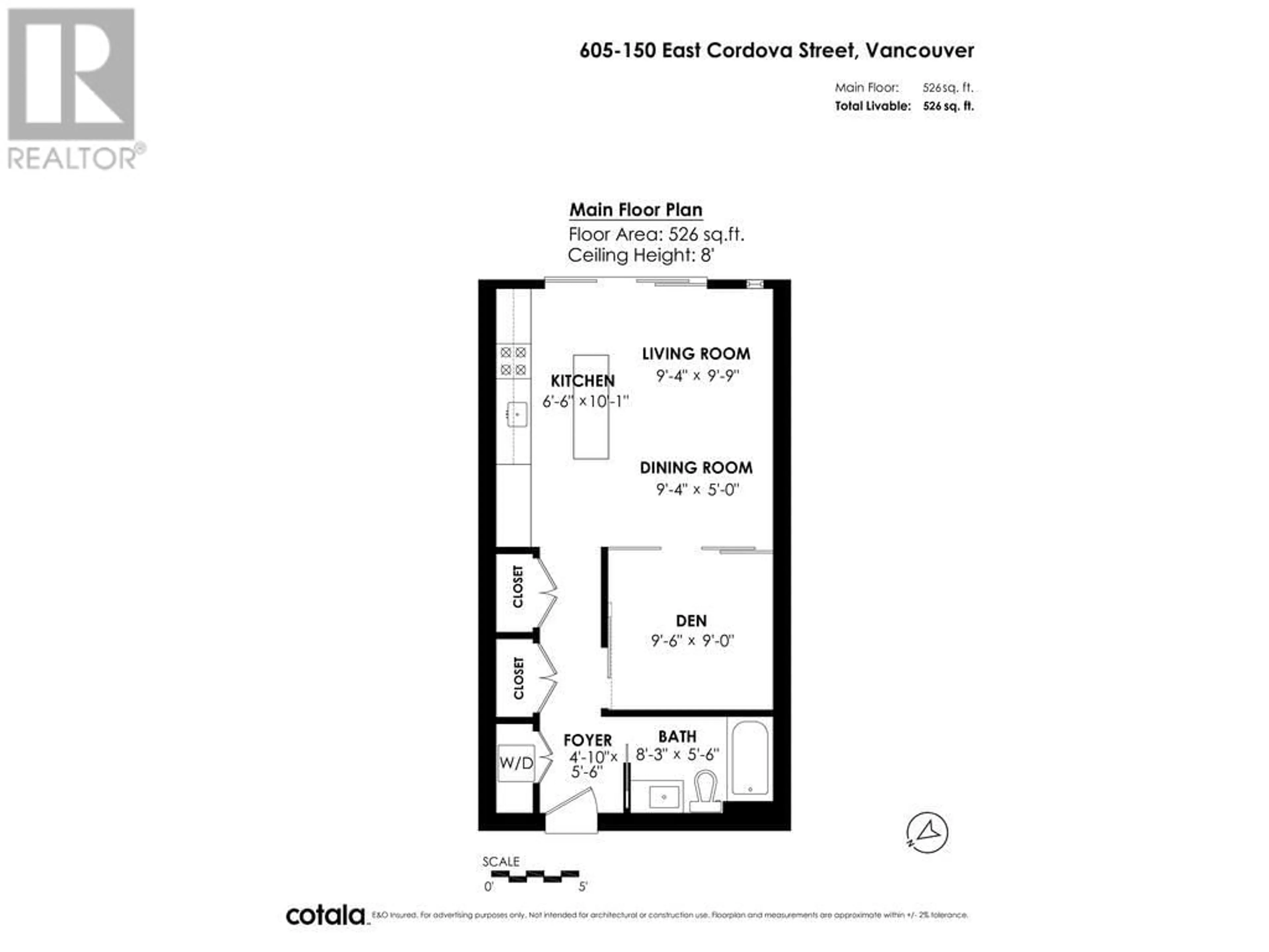 Floor plan for 605 150 E CORDOVA STREET, Vancouver British Columbia V6A0E7