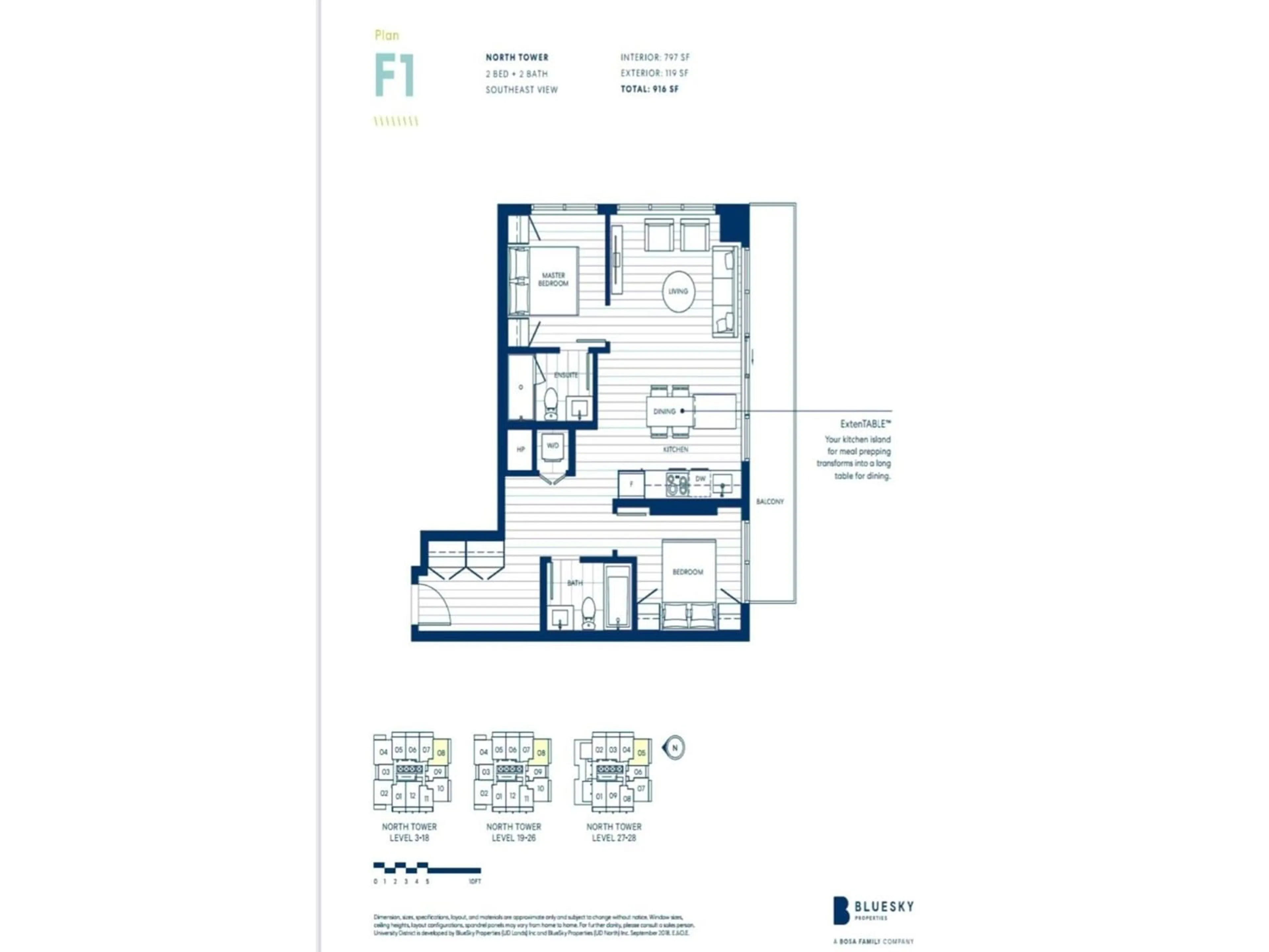 Floor plan for 2208 13428 105 AVENUE, Surrey British Columbia V3T0S6