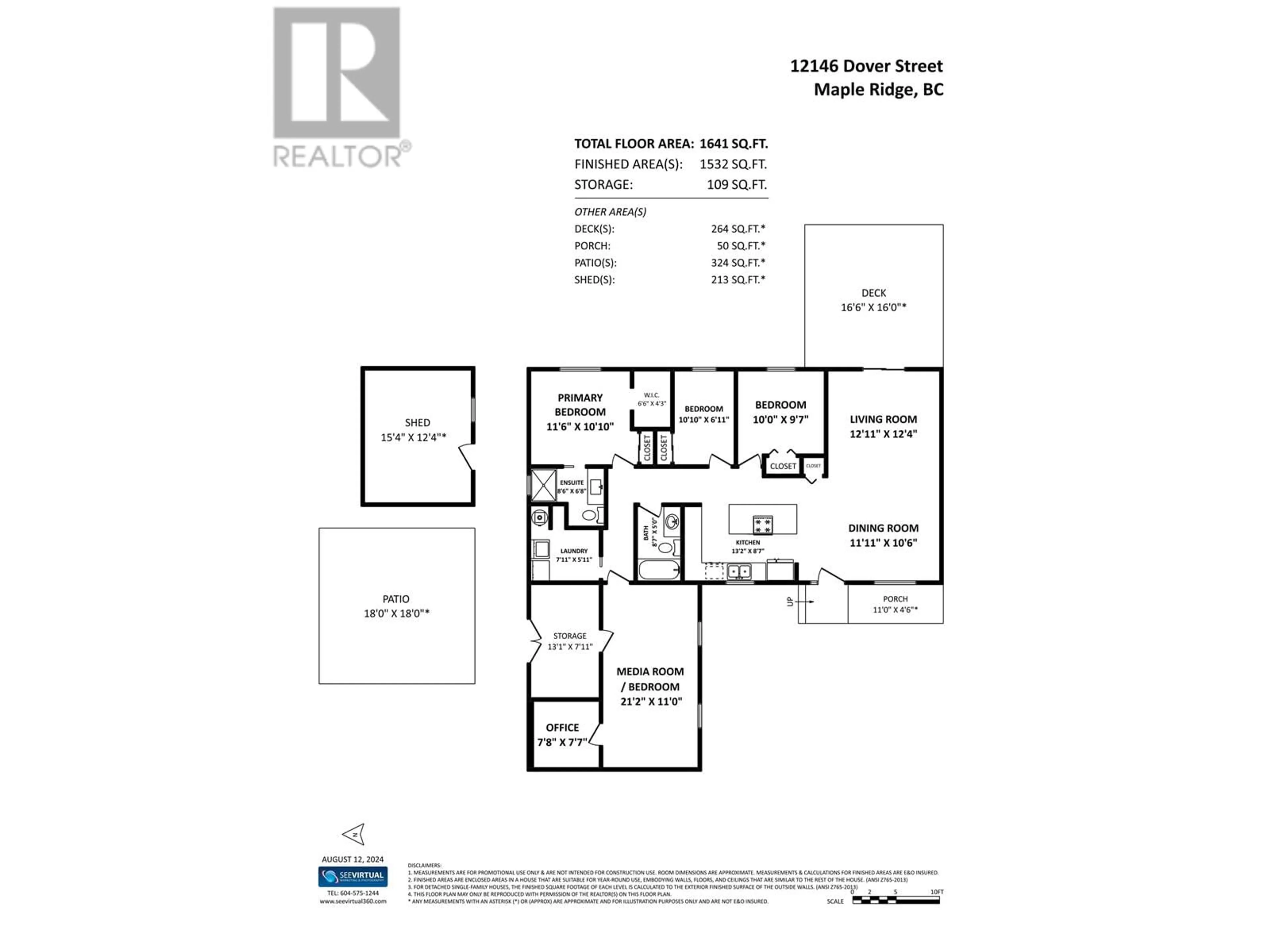 Floor plan for 12146 DOVER STREET, Maple Ridge British Columbia V2X7X8