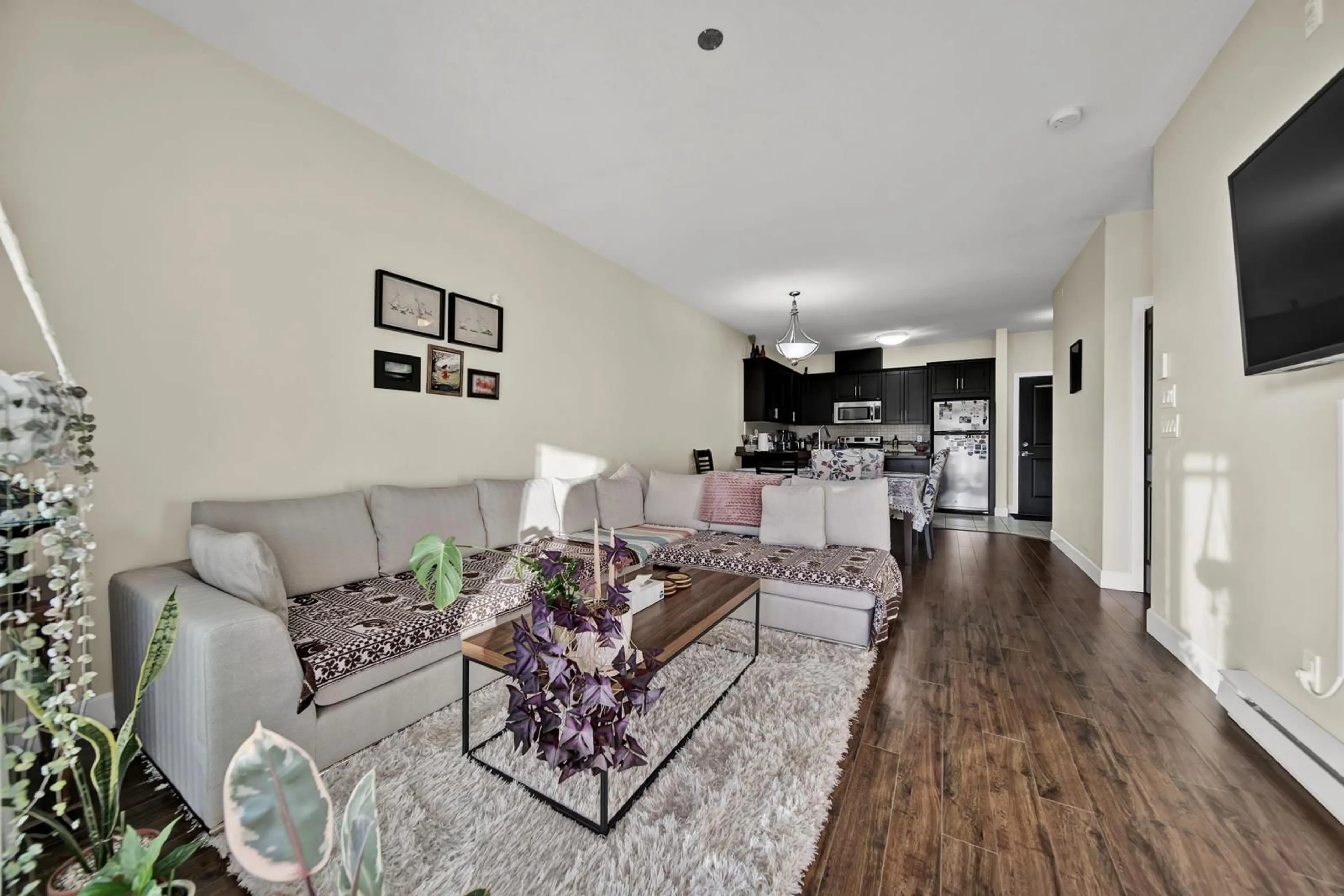 Living room with furniture, wood/laminate floor for 305 46262 FIRST AVENUE|Chilliwack Proper, Chilliwack British Columbia V2P0C3