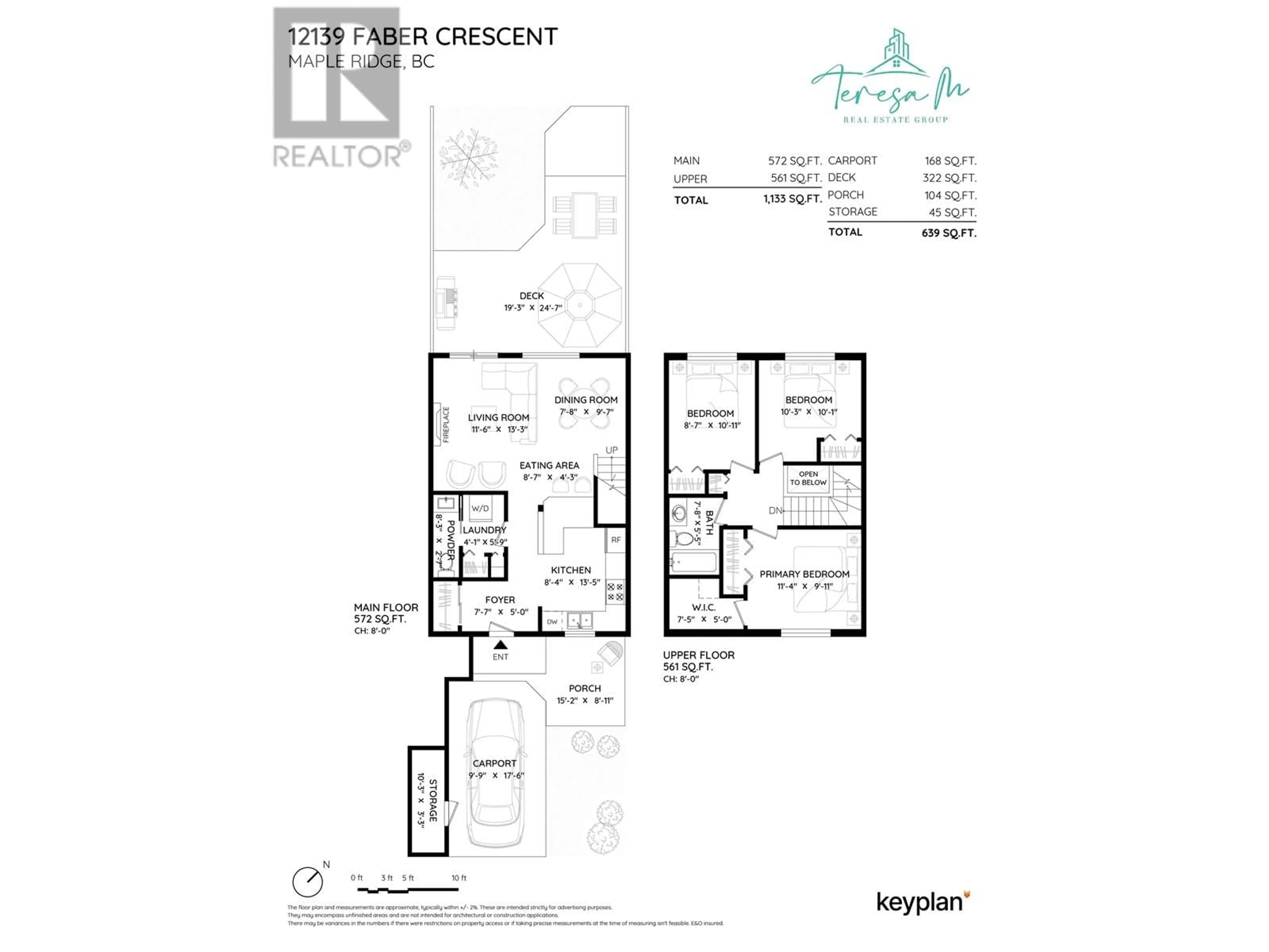 Floor plan for 12139 FABER CRESCENT, Maple Ridge British Columbia V2X8A1