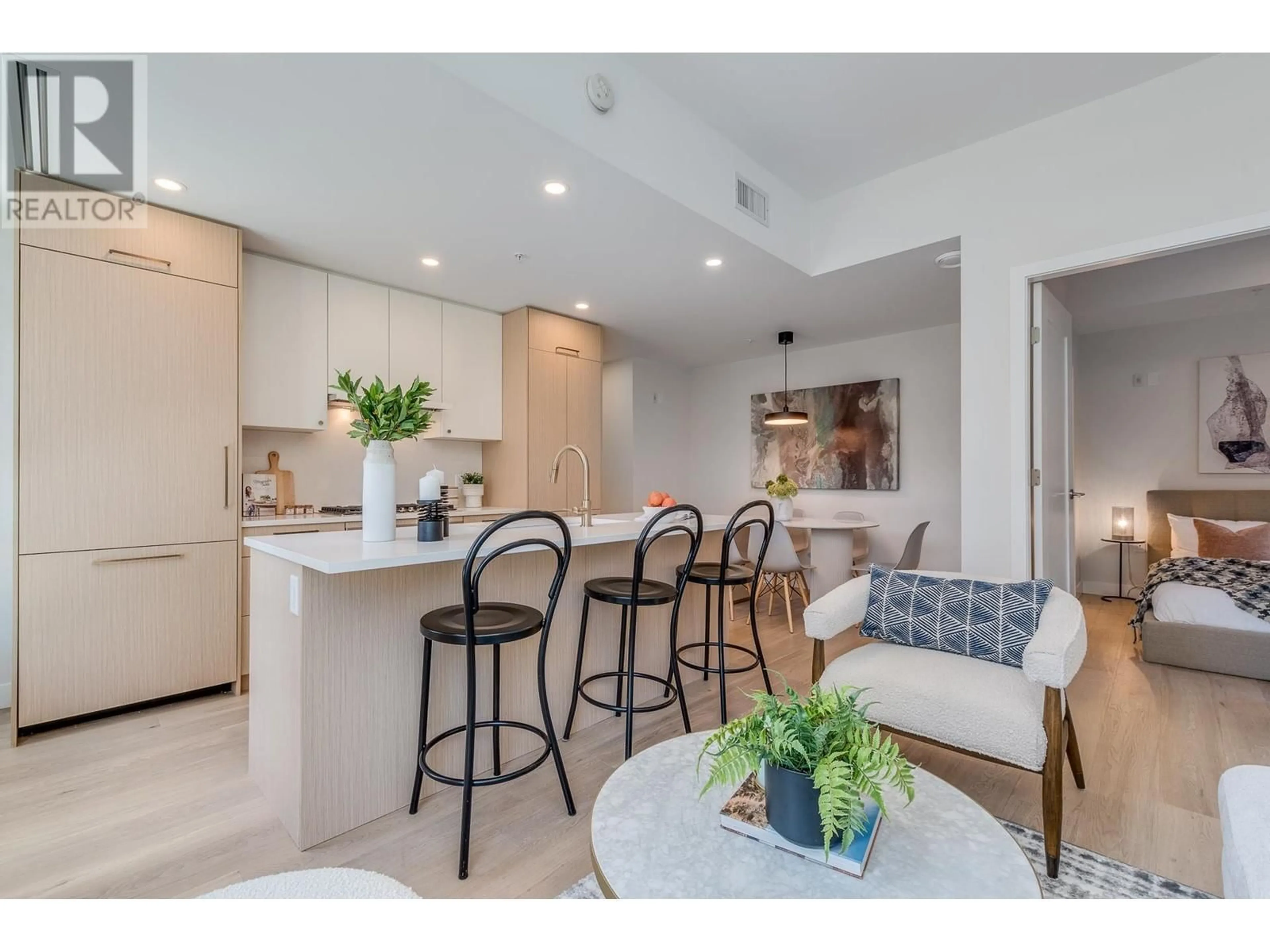 Open concept kitchen, ceramic/tile floor for 107 5005 ASH STREET, Vancouver British Columbia V5Z0K8