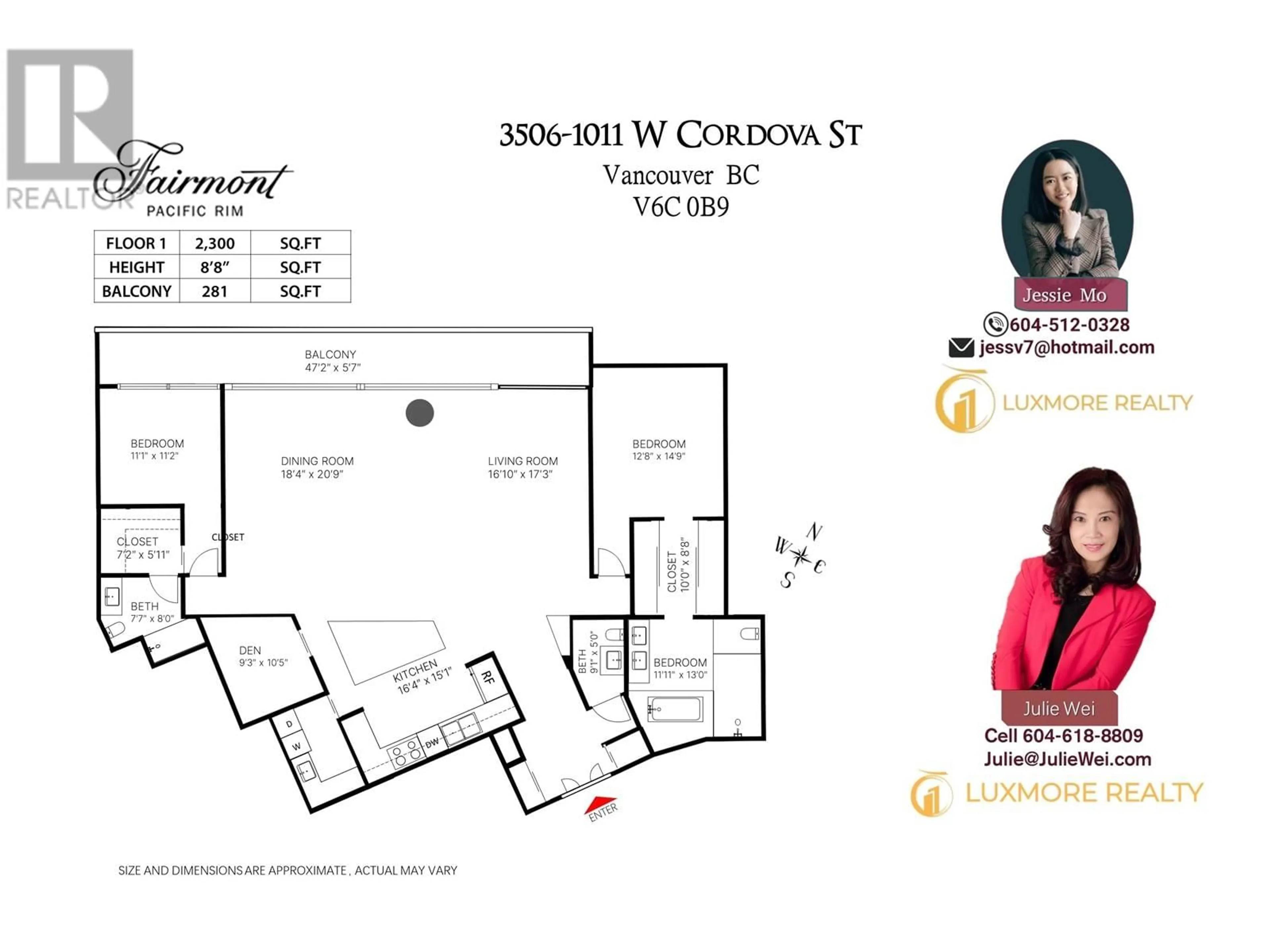 Floor plan for 3506 1011 W CORDOVA STREET, Vancouver British Columbia V6C0B2