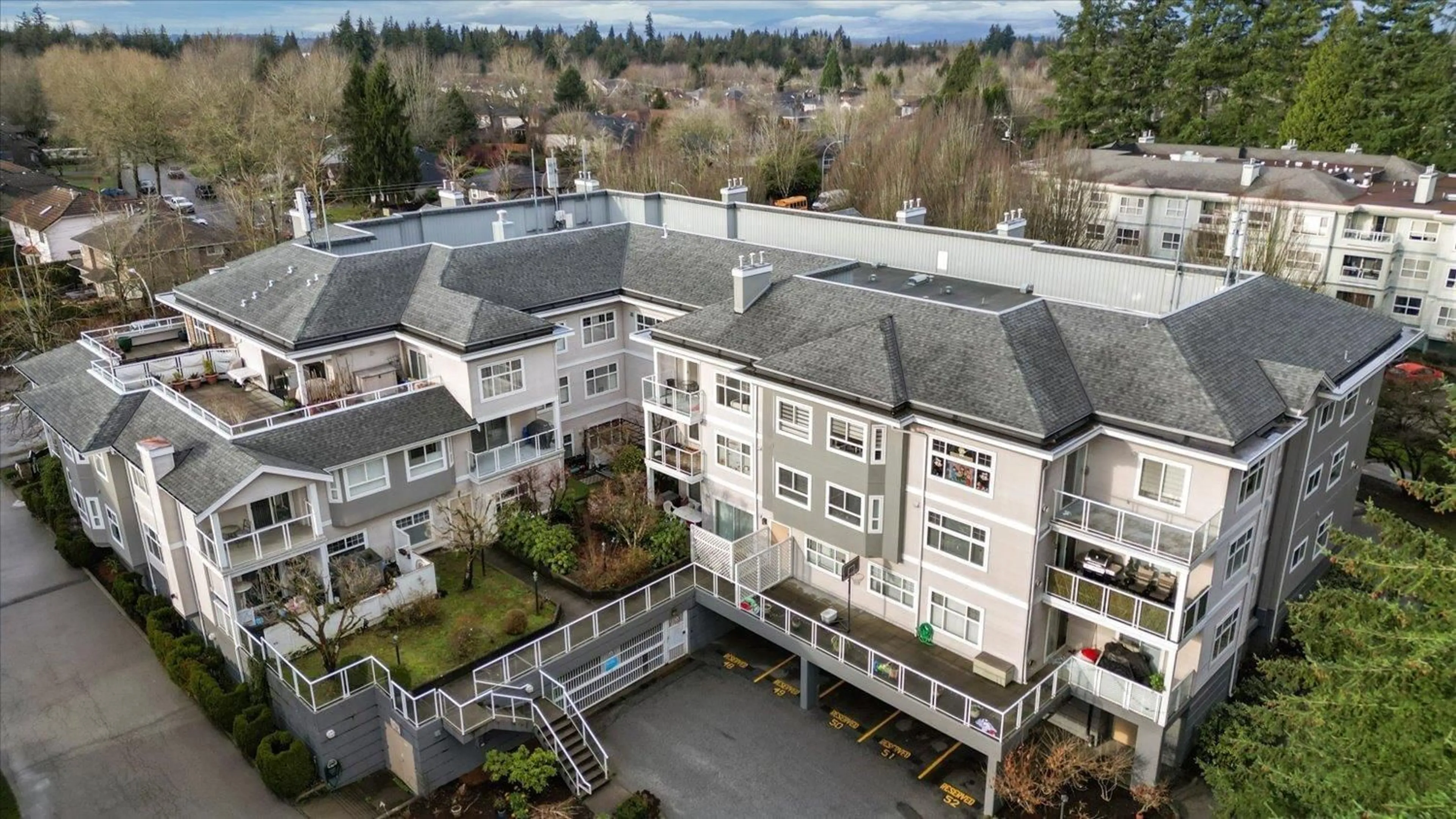 A pic from outside/outdoor area/front of a property/back of a property/a pic from drone, city buildings view from balcony for 308 8976 208 STREET, Langley British Columbia V1M2Y8