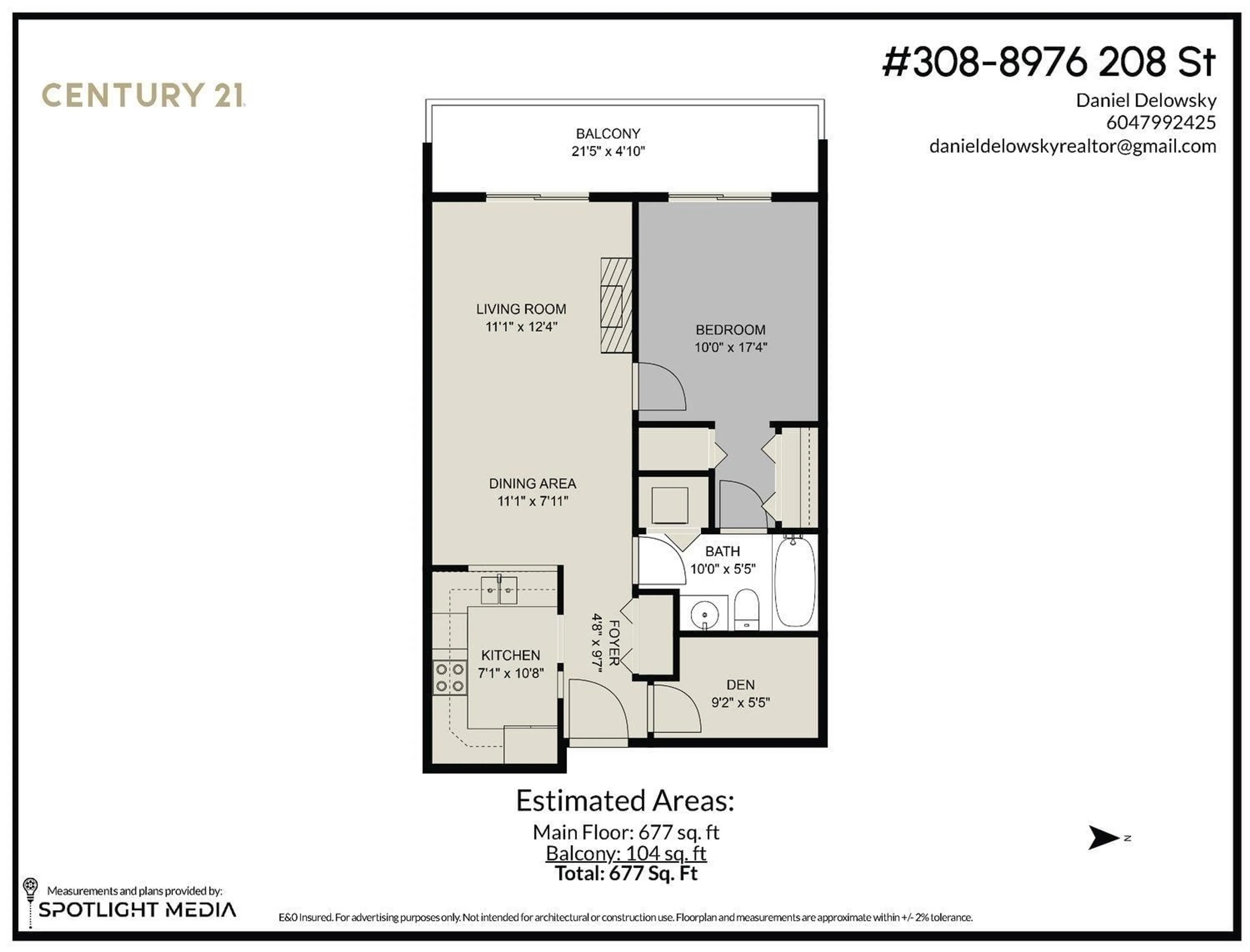 Floor plan for 308 8976 208 STREET, Langley British Columbia V1M2Y8