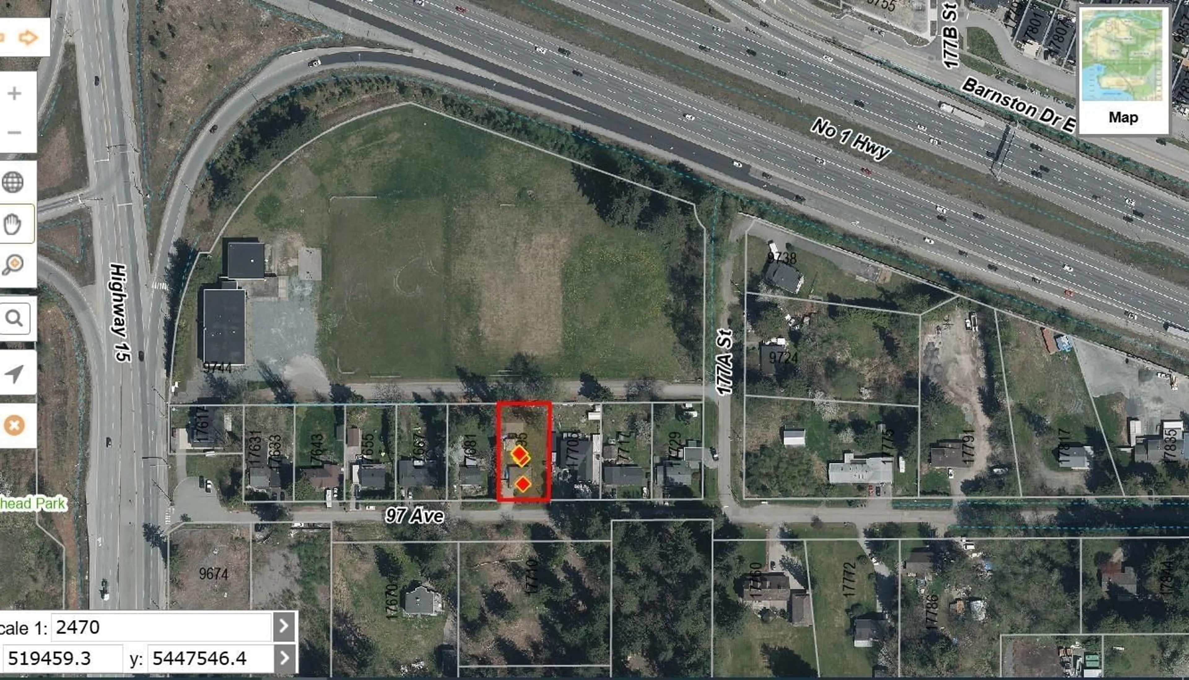 Picture of a map for 17695 97 AVENUE, Surrey British Columbia V4N4B2