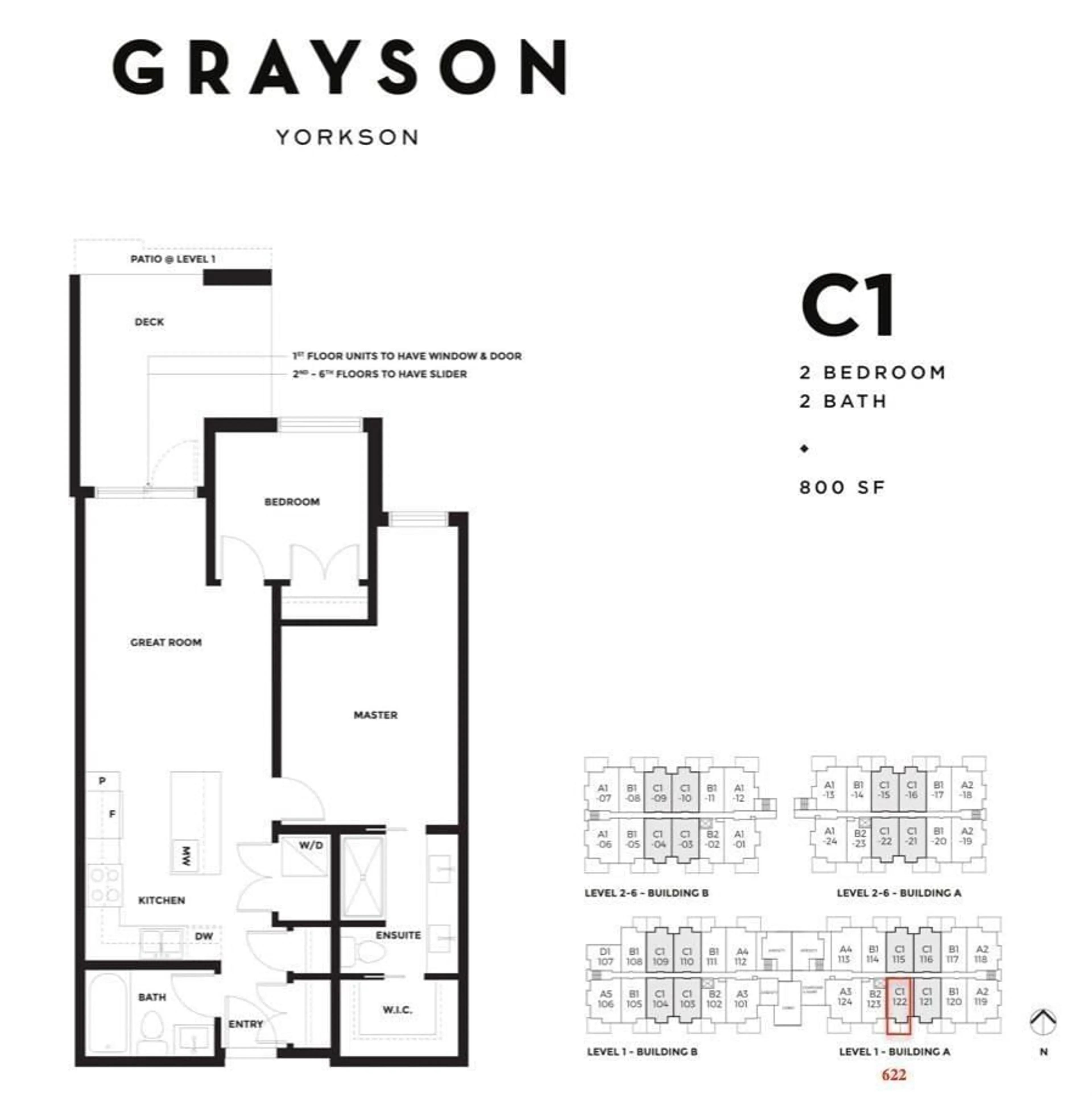 Floor plan for 622 20673 78 AVENUE, Langley British Columbia V2Y3K1