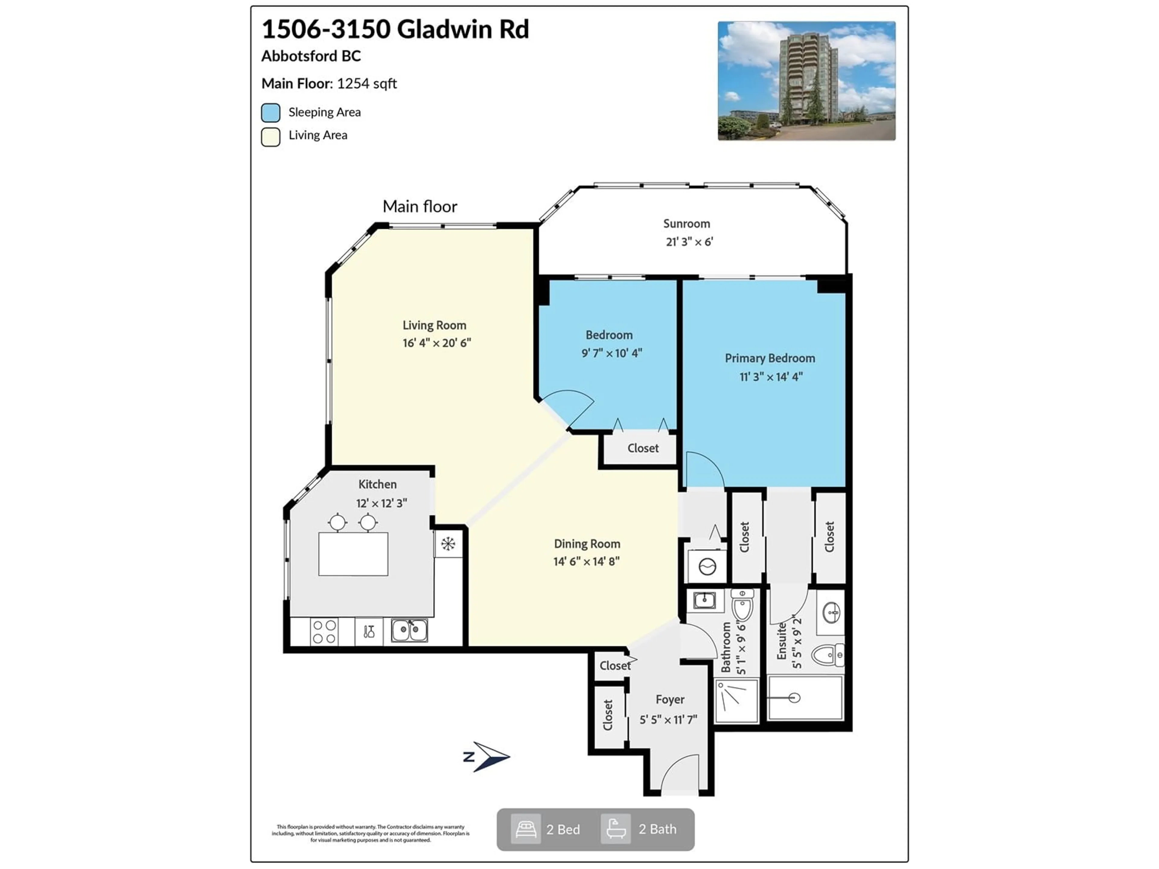 Floor plan for 1506 3150 GLADWIN ROAD, Abbotsford British Columbia V2S5S9