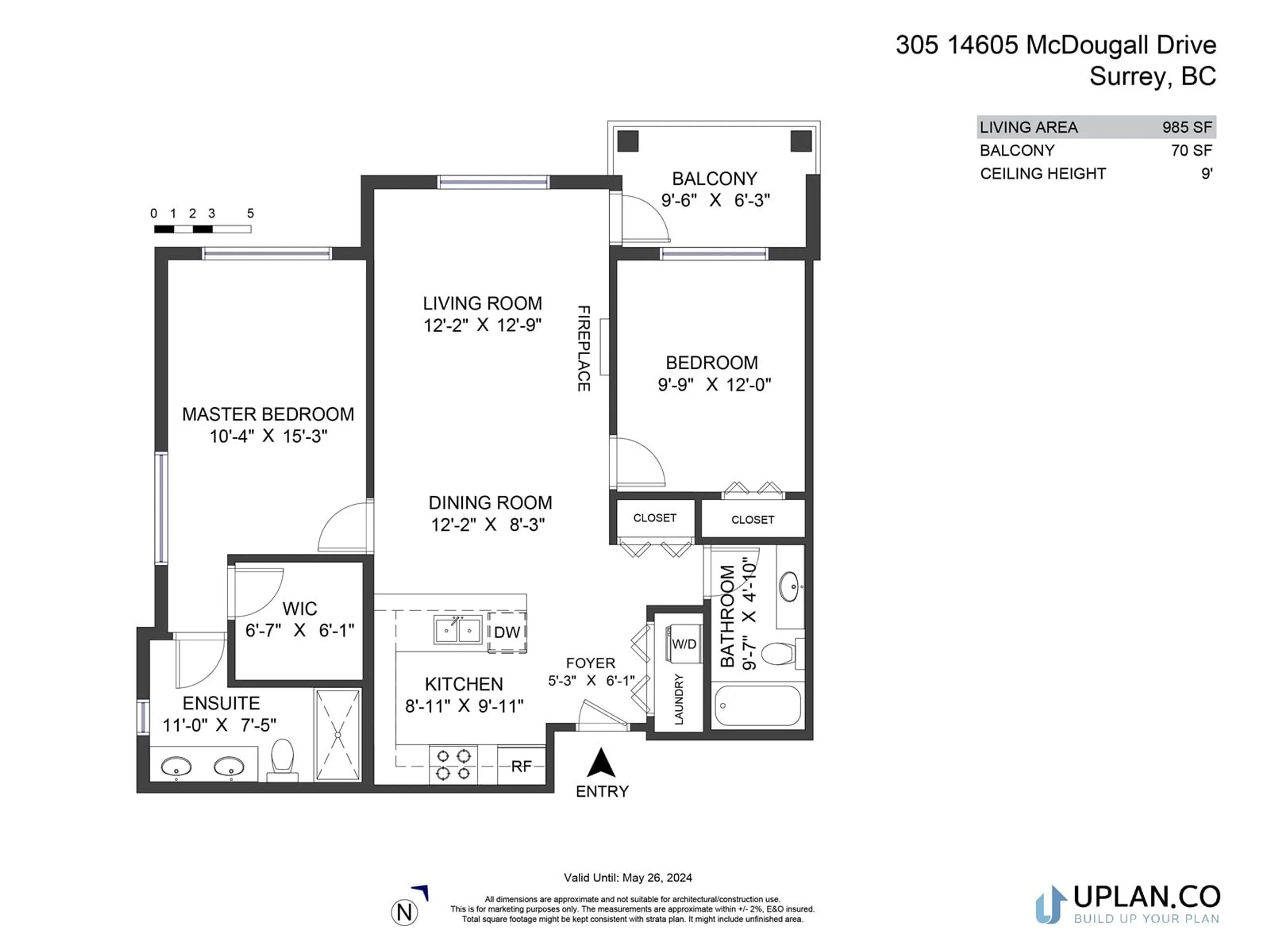 Floor plan for 305 14605 MCDOUGALL DRIVE, Surrey British Columbia V4P0G7