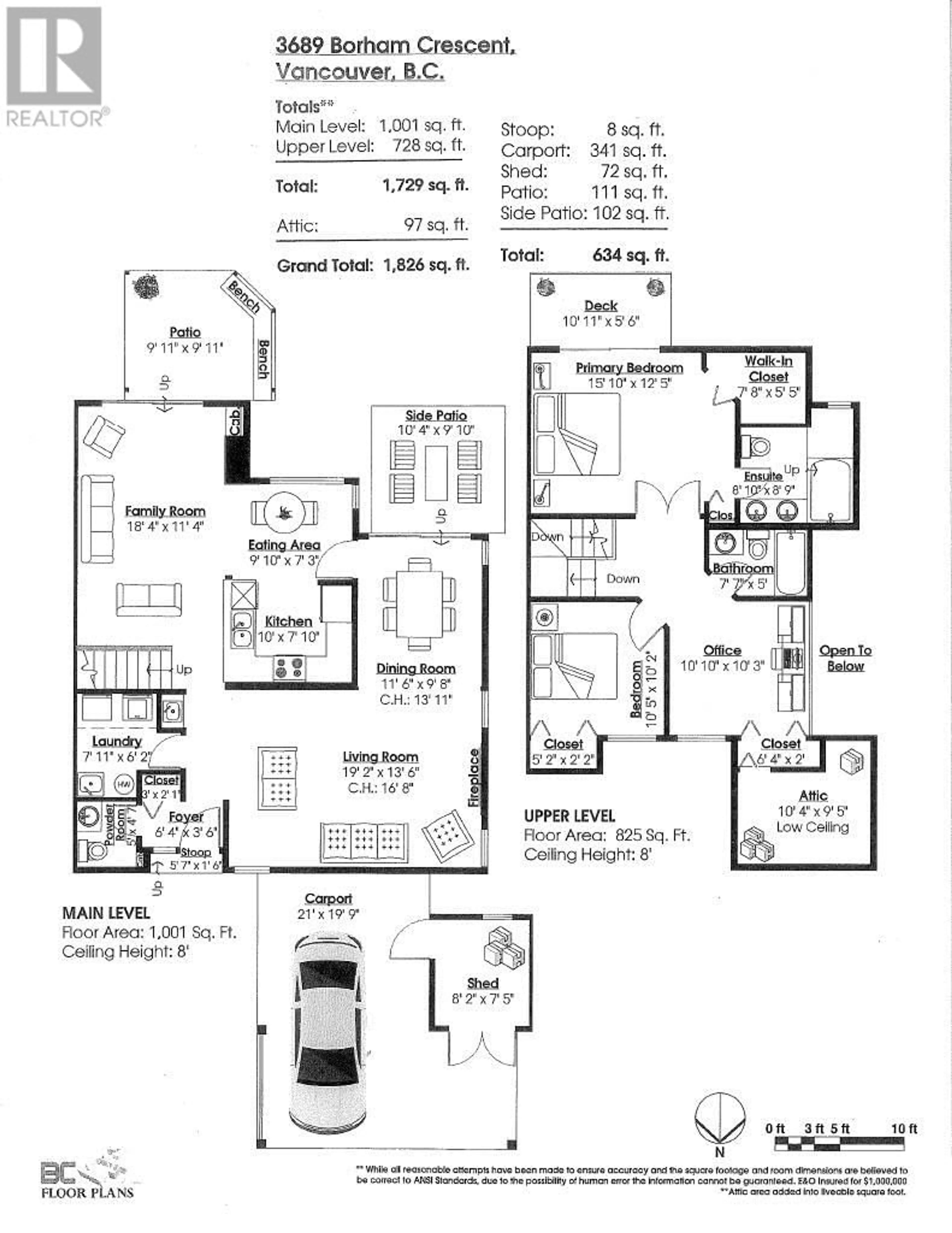 Floor plan for 3689 BORHAM CRESCENT, Vancouver British Columbia V5S3X2