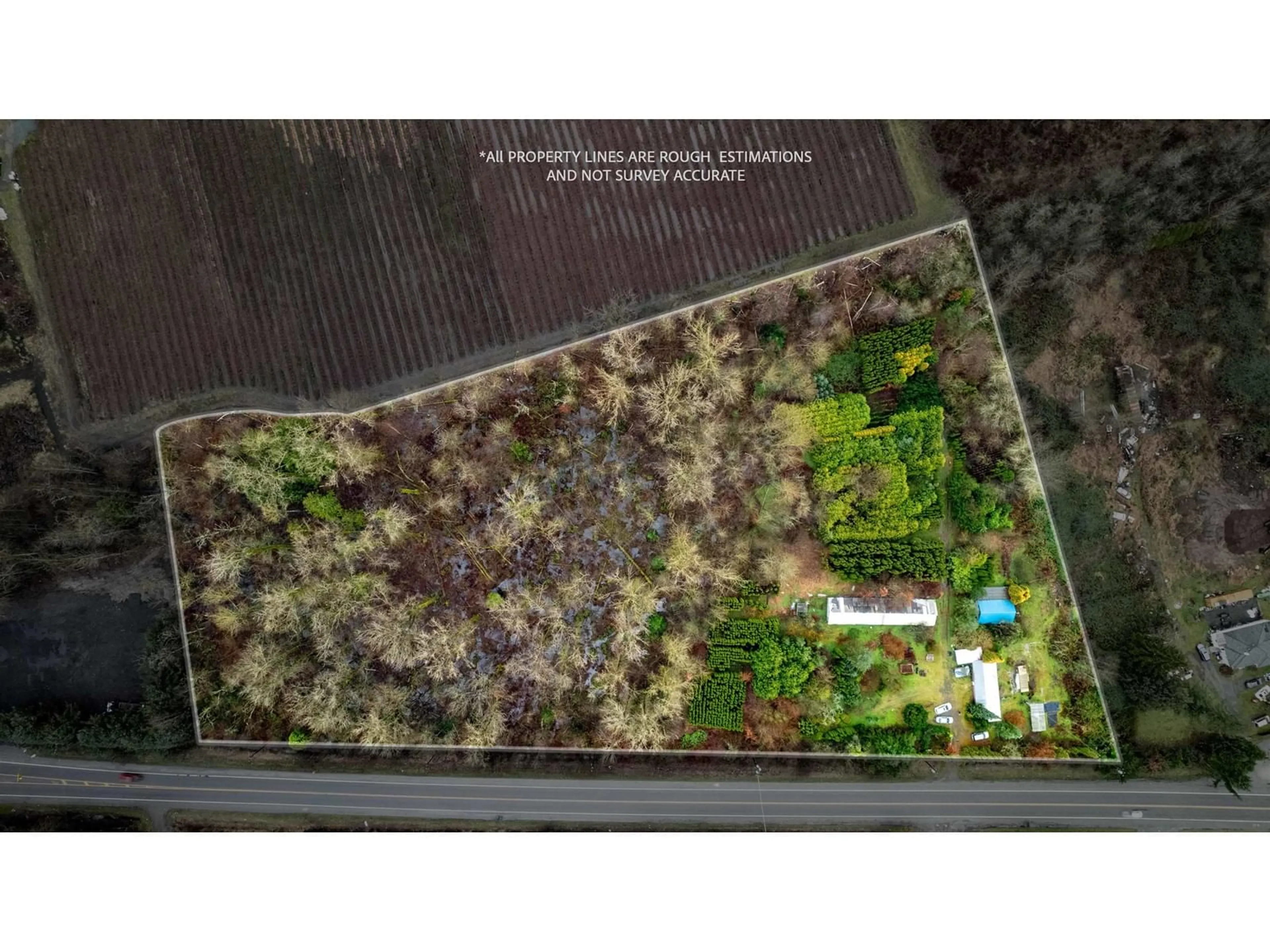 A pic from outside/outdoor area/front of a property/back of a property/a pic from drone, forest/trees view for 24183 FRASER HIGHWAY, Langley British Columbia V2Z2K9