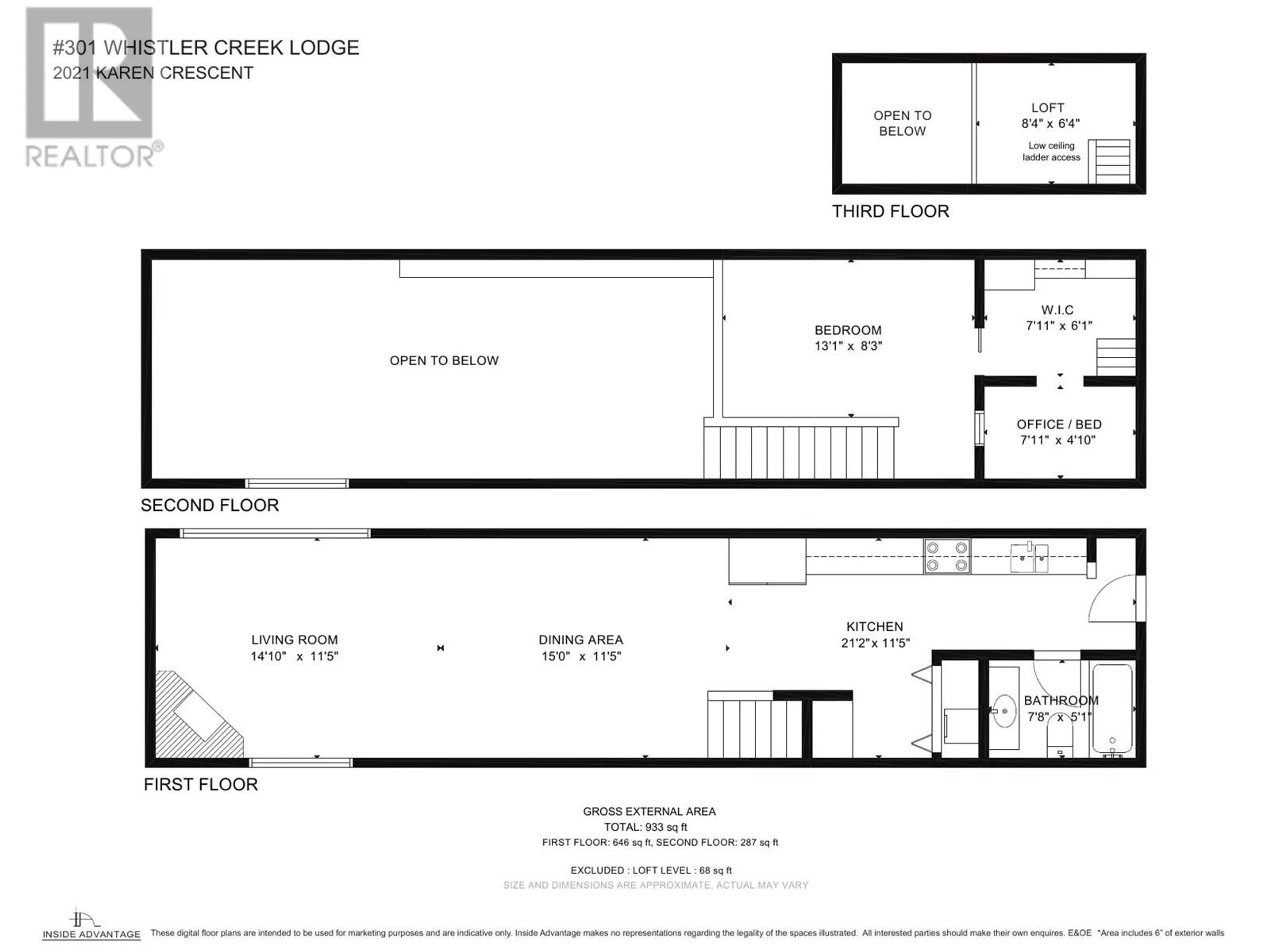 Floor plan for 301 2021 KAREN CRESCENT, Whistler British Columbia V8E0H1