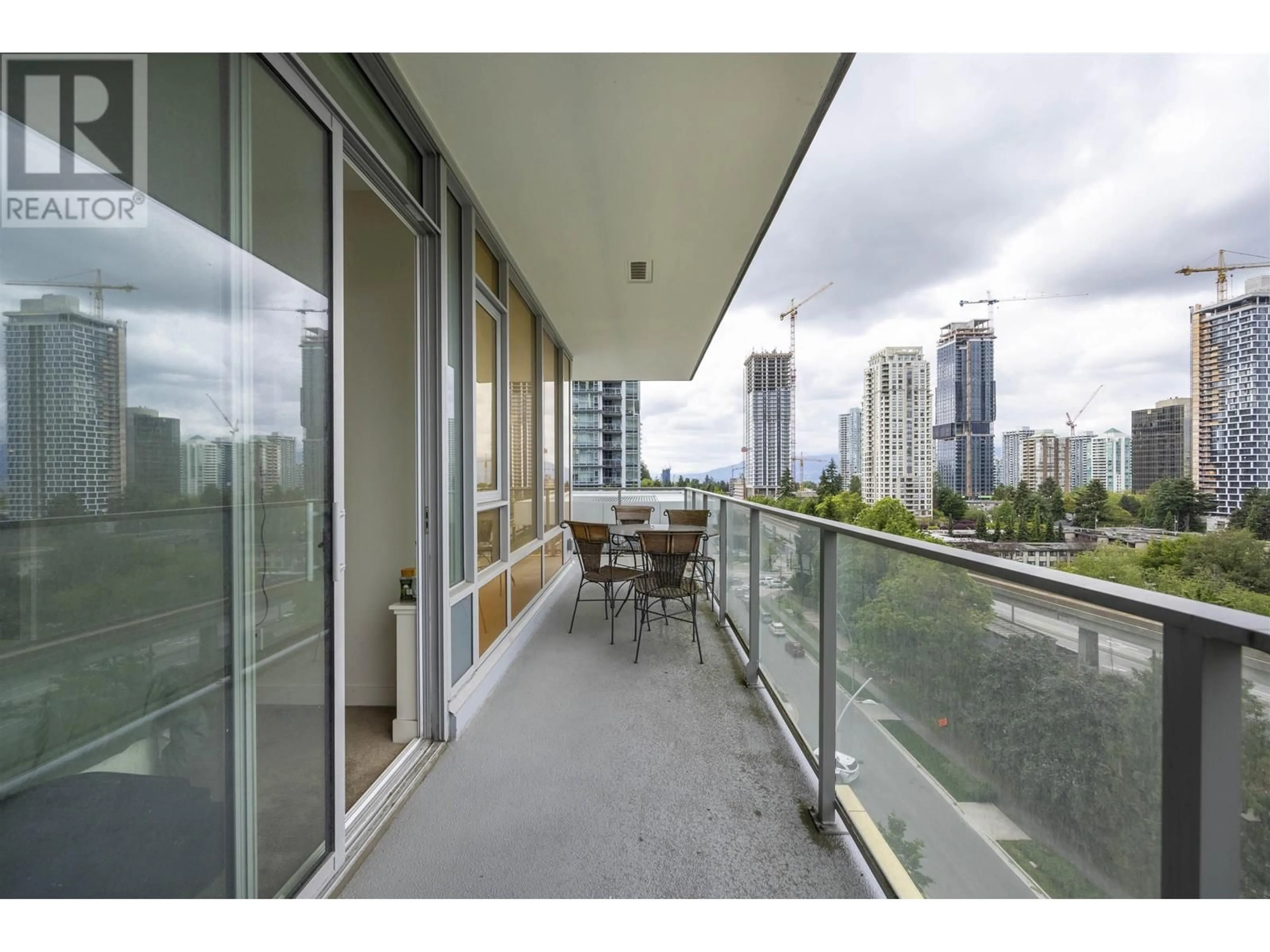 Balcony in the apartment, city buildings view from balcony for 608 6383 MCKAY AVENUE, Burnaby British Columbia V5H0H8