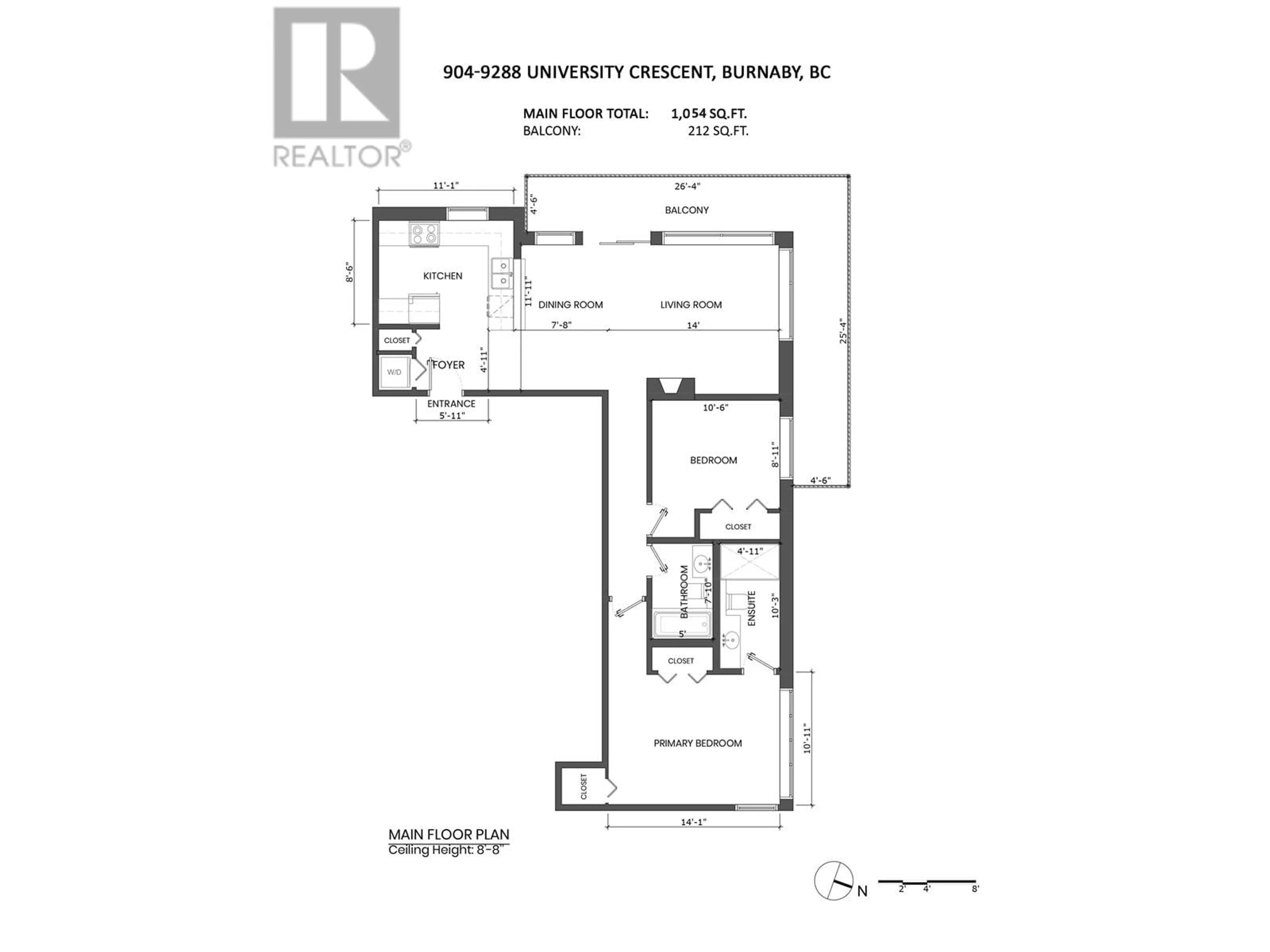 Floor plan for 904 9288 UNIVERSITY CRESCENT, Burnaby British Columbia V5A4X7