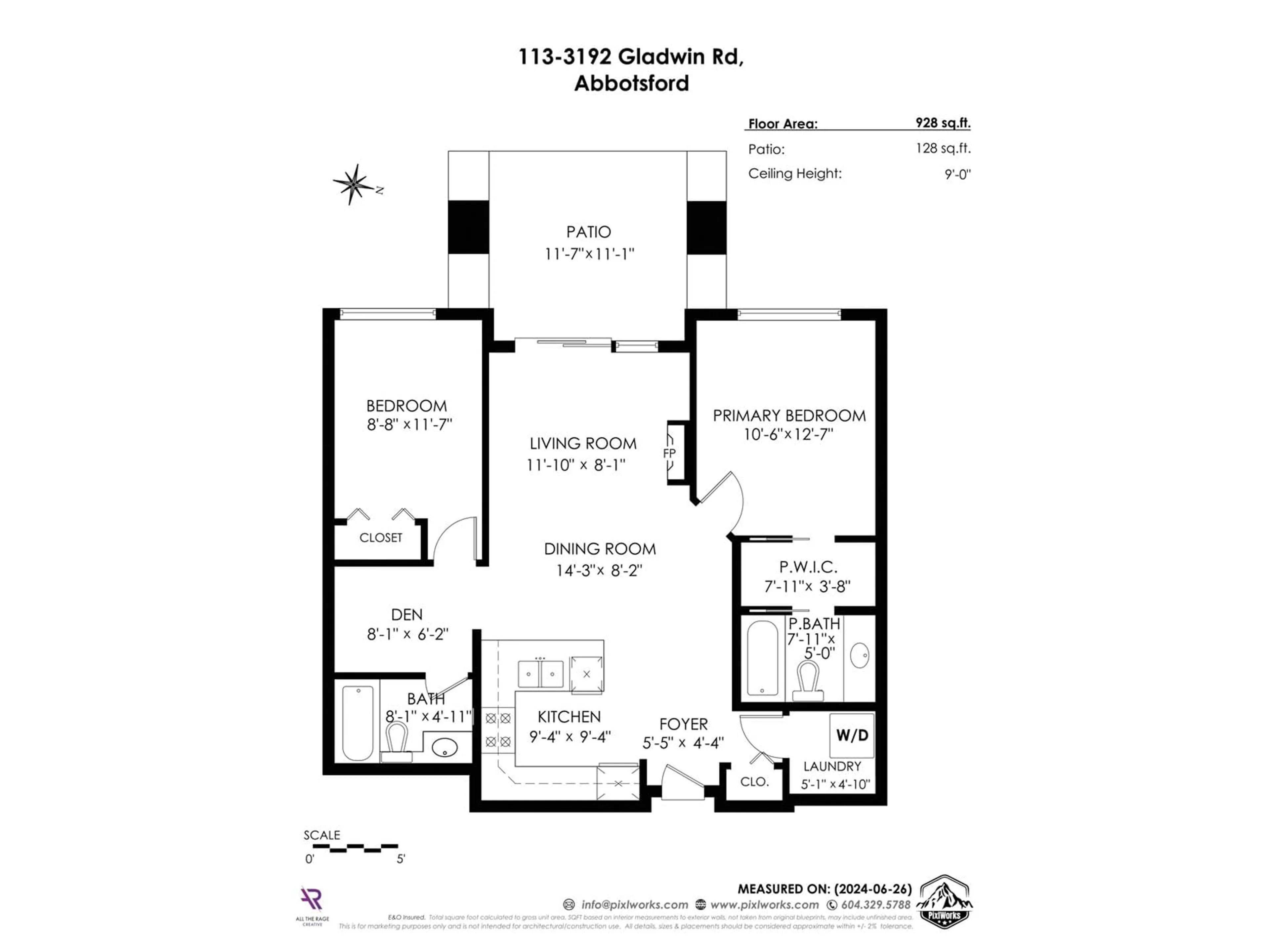 Floor plan for 113 3192 GLADWIN ROAD, Abbotsford British Columbia V2T6M9