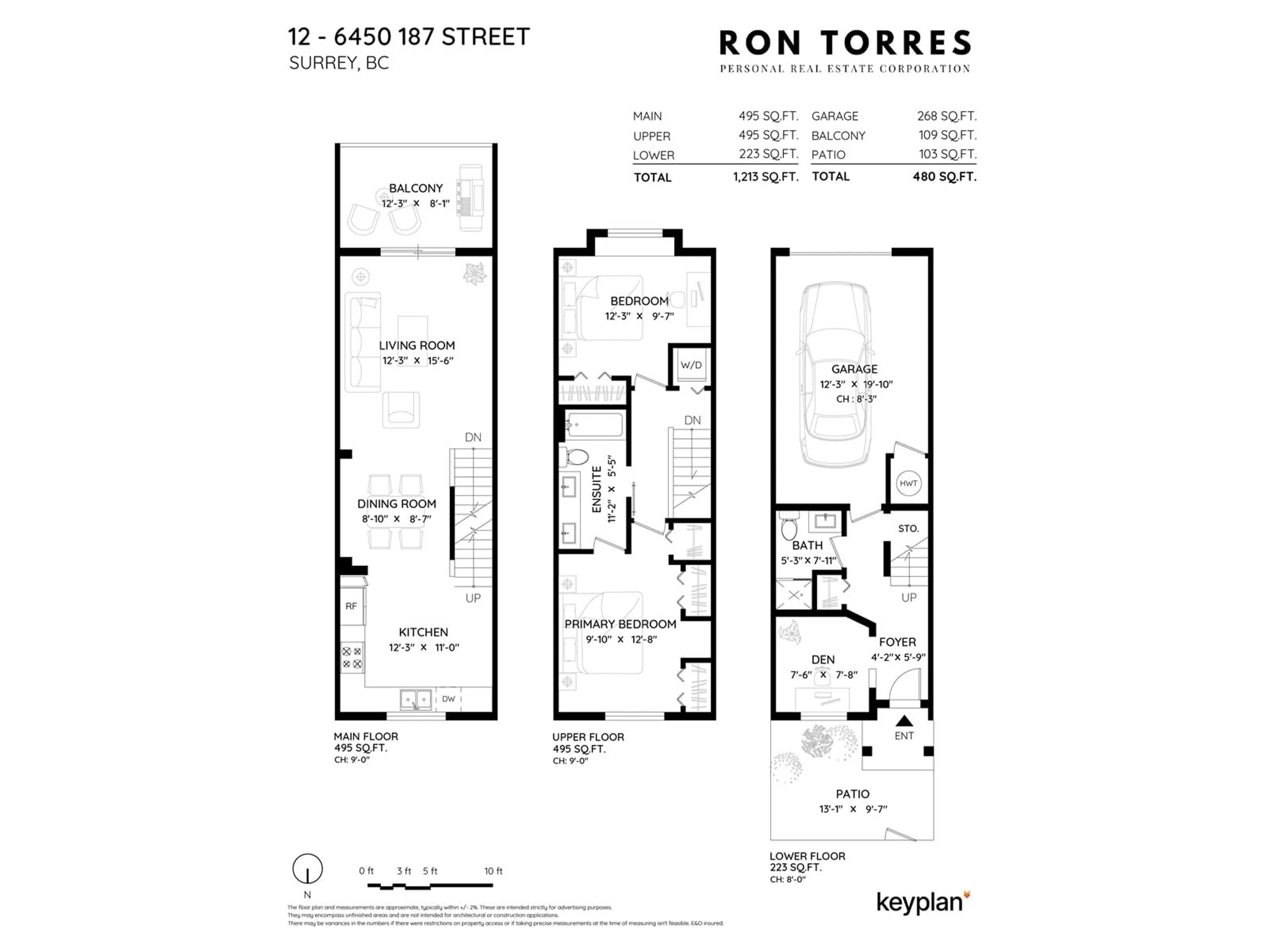 Floor plan for 12 6450 187 STREET, Surrey British Columbia V3S2X4