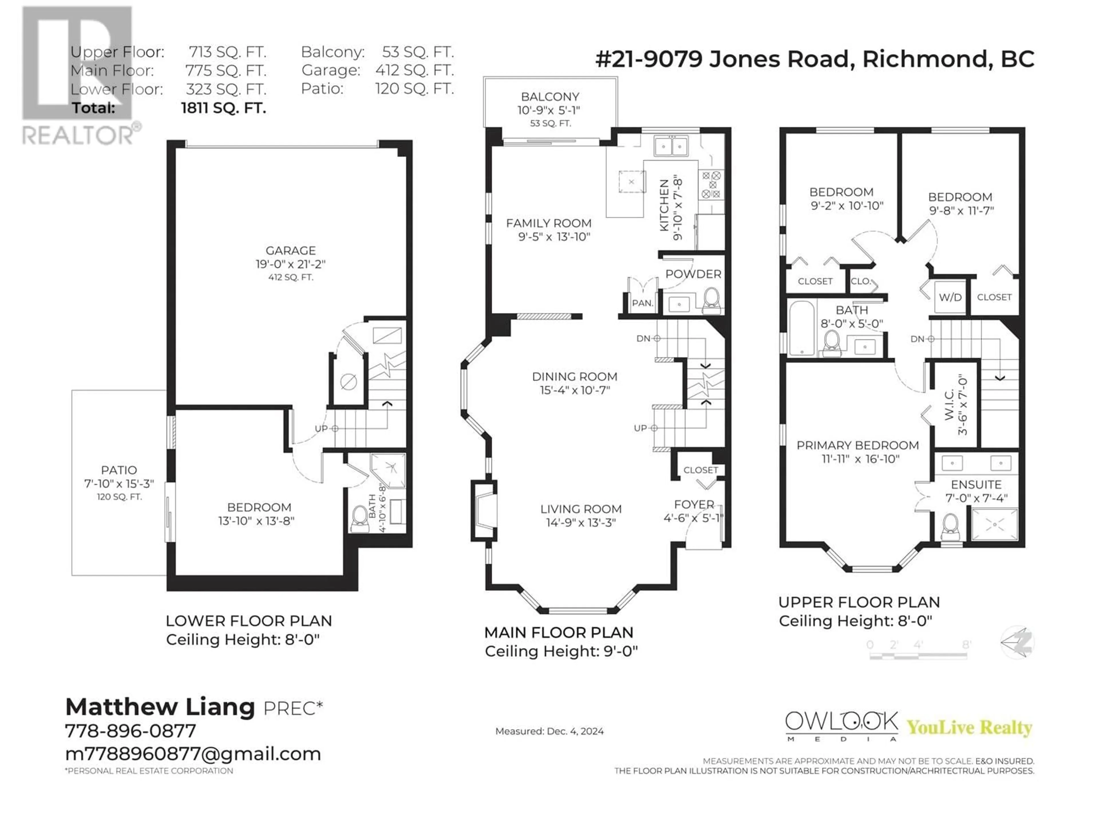 Floor plan for 21 9079 JONES ROAD, Richmond British Columbia V6Y4G9