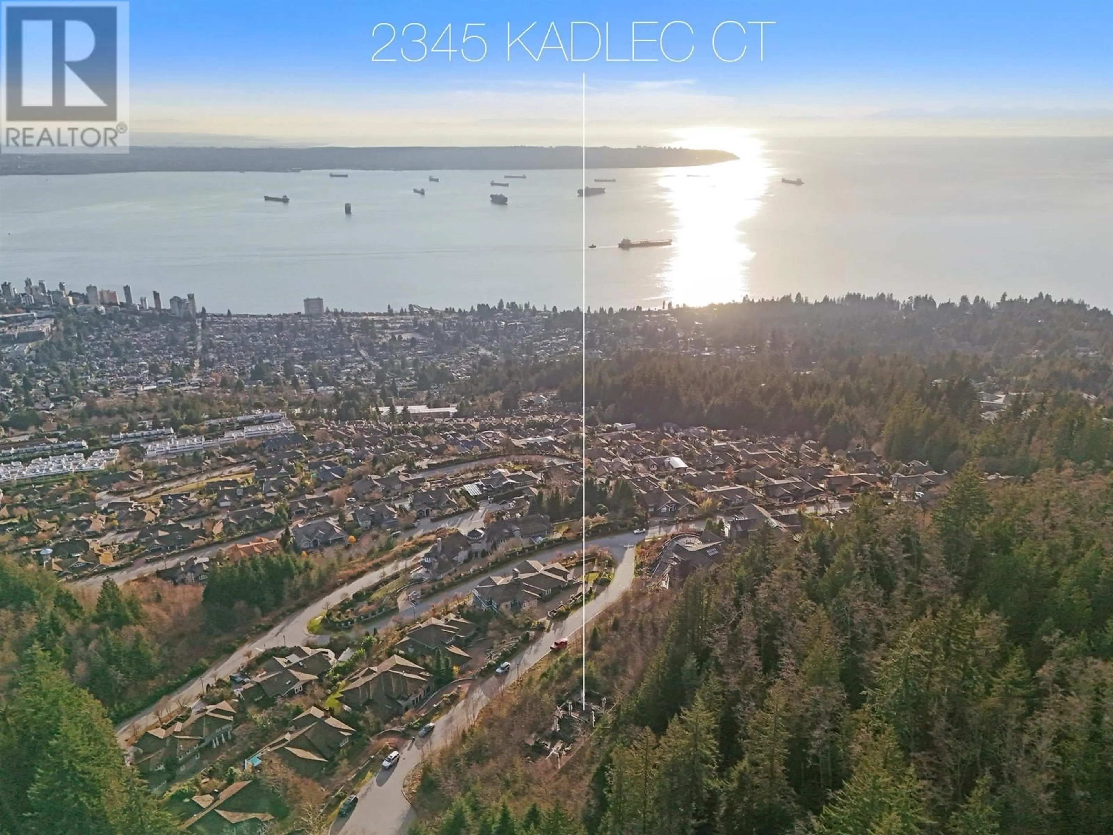 A pic from outside/outdoor area/front of a property/back of a property/a pic from drone, water/lake/river/ocean view for 2345 KADLEC COURT, West Vancouver British Columbia V7S3K3