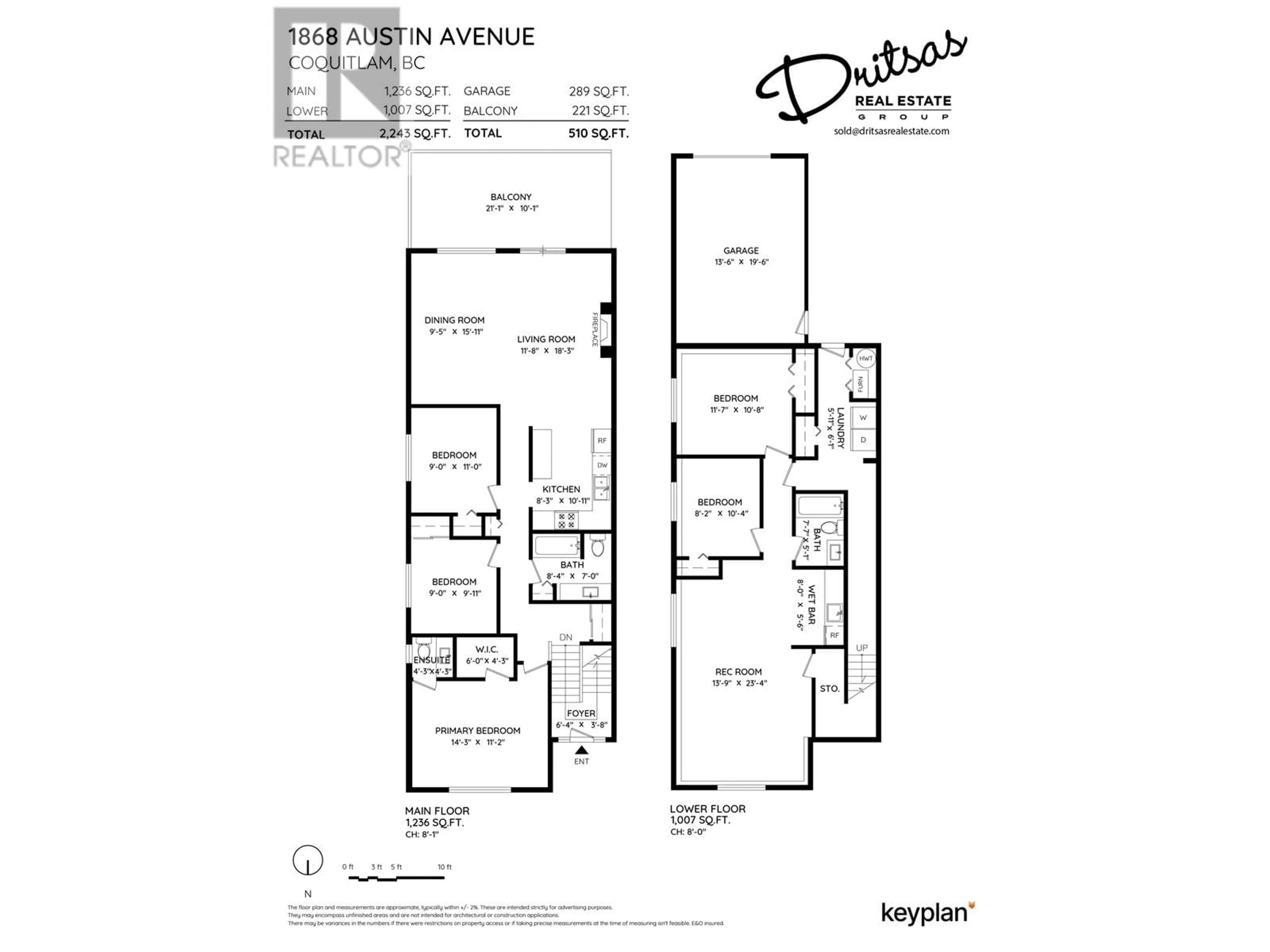 Floor plan for 1868 AUSTIN AVENUE, Coquitlam British Columbia V3K3R3