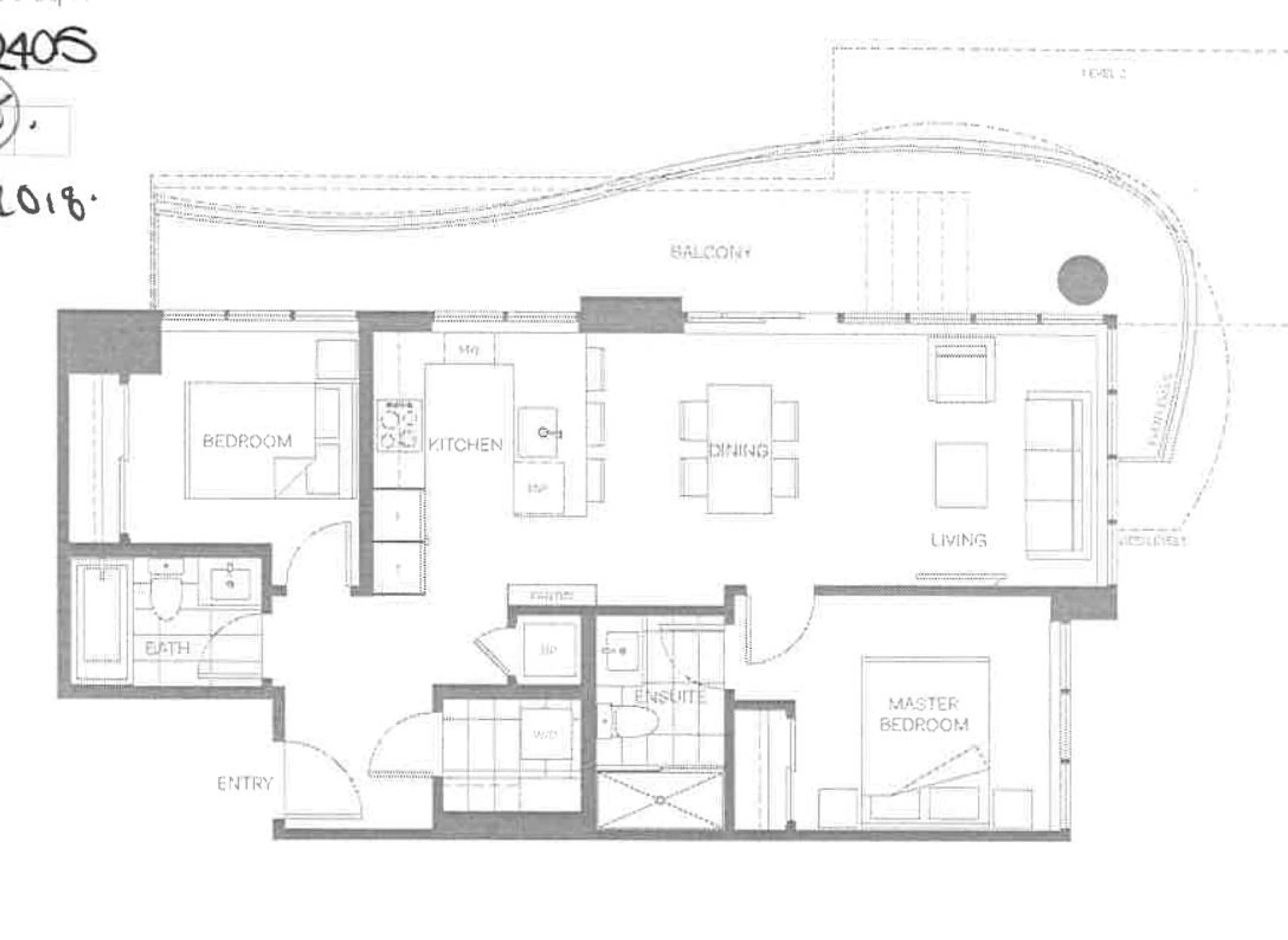 Floor plan for 2405 - 13318 104TH, Surrey British Columbia V3T0R2