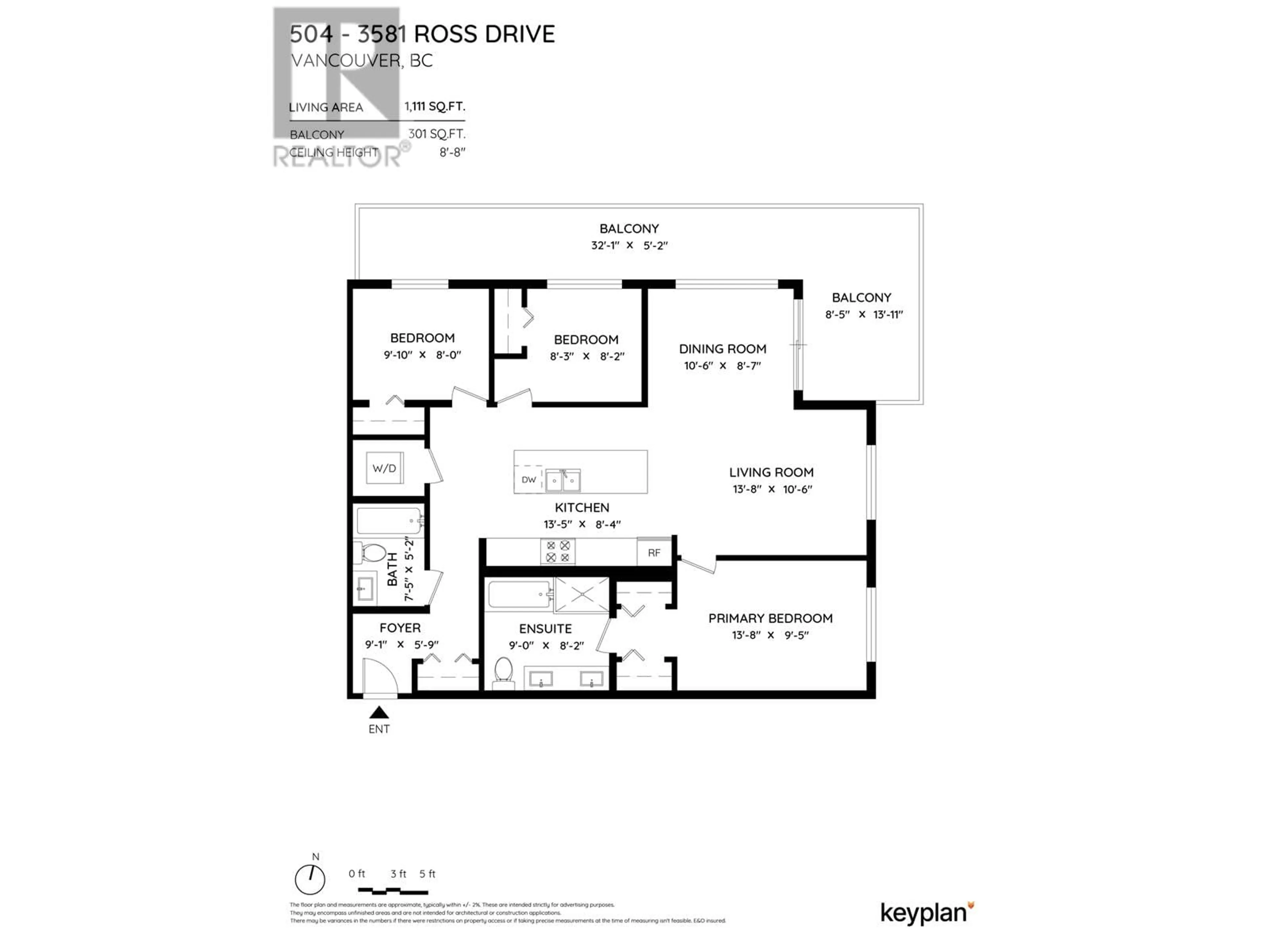 Floor plan for 504 3581 ROSS DRIVE, Vancouver British Columbia V6S0K5