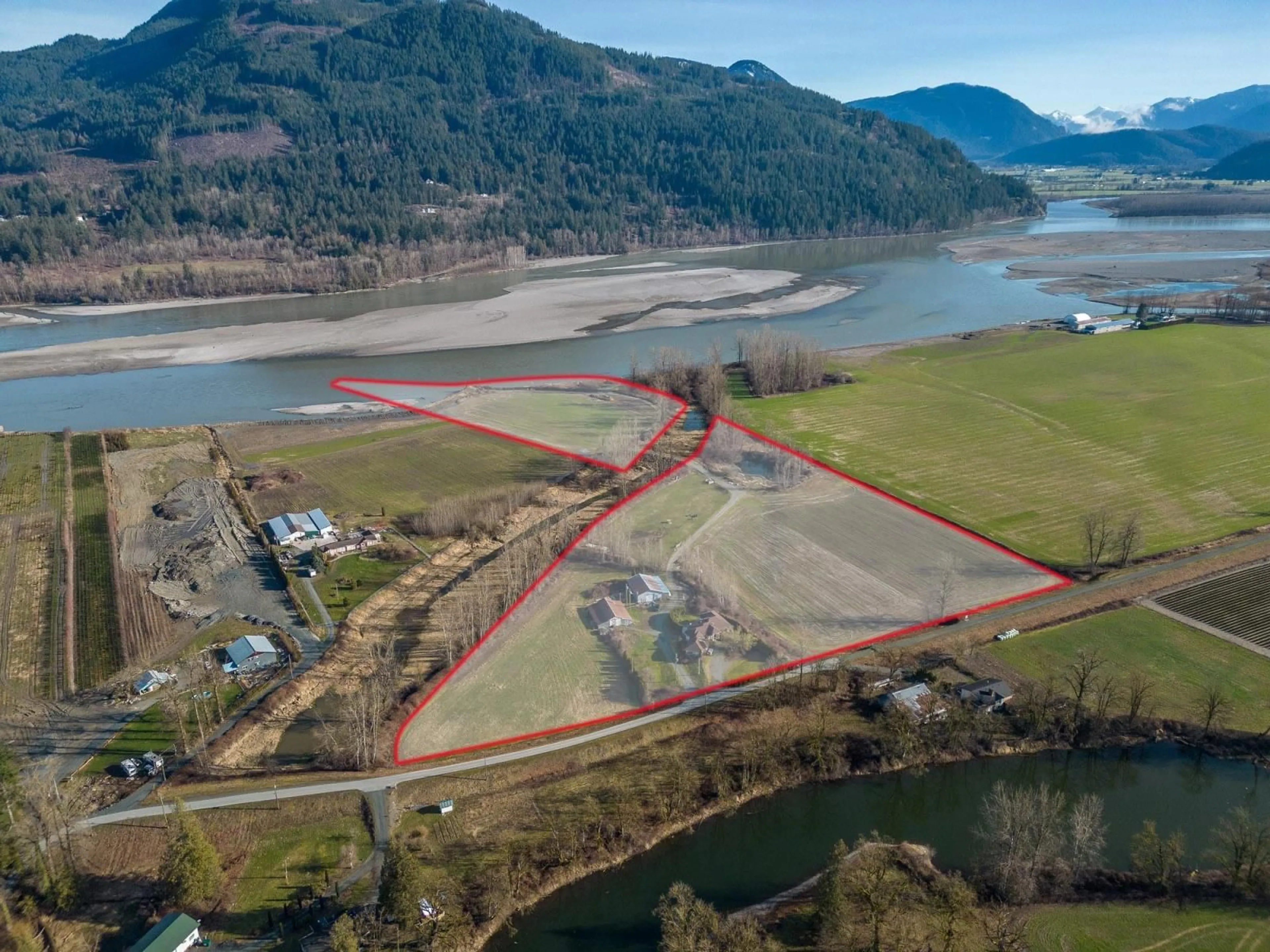 A pic from outside/outdoor area/front of a property/back of a property/a pic from drone, water/lake/river/ocean view for 47975 JESS ROAD, Chilliwack British Columbia V2P6H5