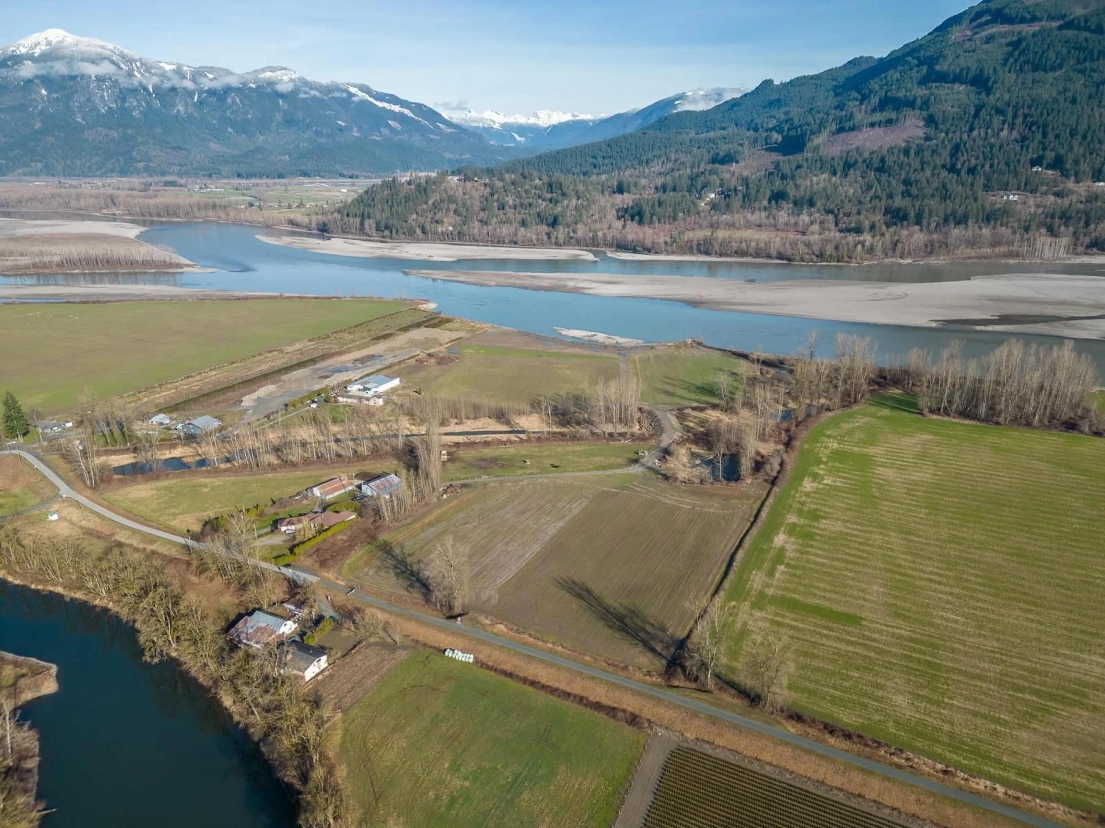 A pic from outside/outdoor area/front of a property/back of a property/a pic from drone, water/lake/river/ocean view for 47975 JESS ROAD, Chilliwack British Columbia V2P6H5