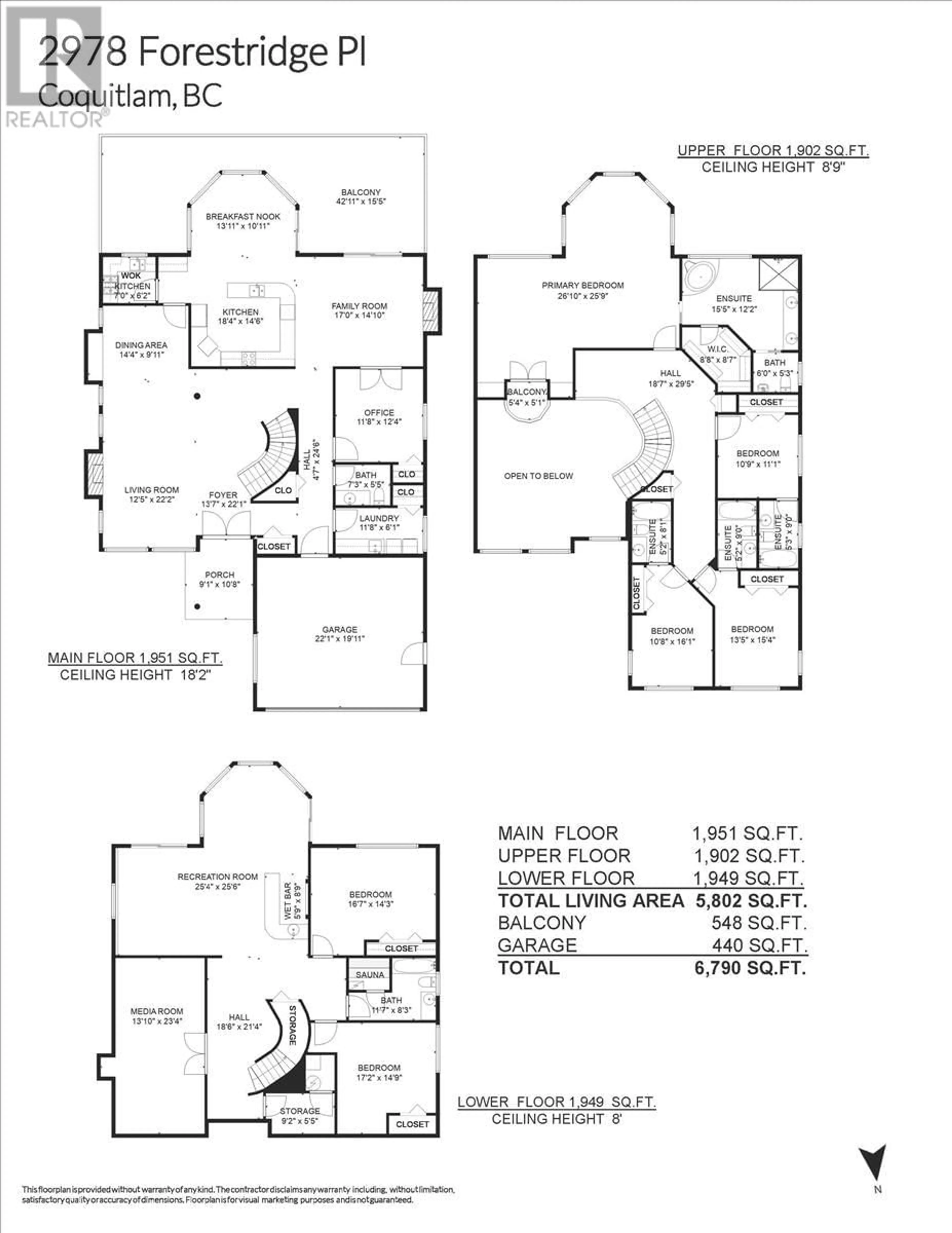 Floor plan for 2978 FORESTRIDGE PLACE, Coquitlam British Columbia V3E3M6