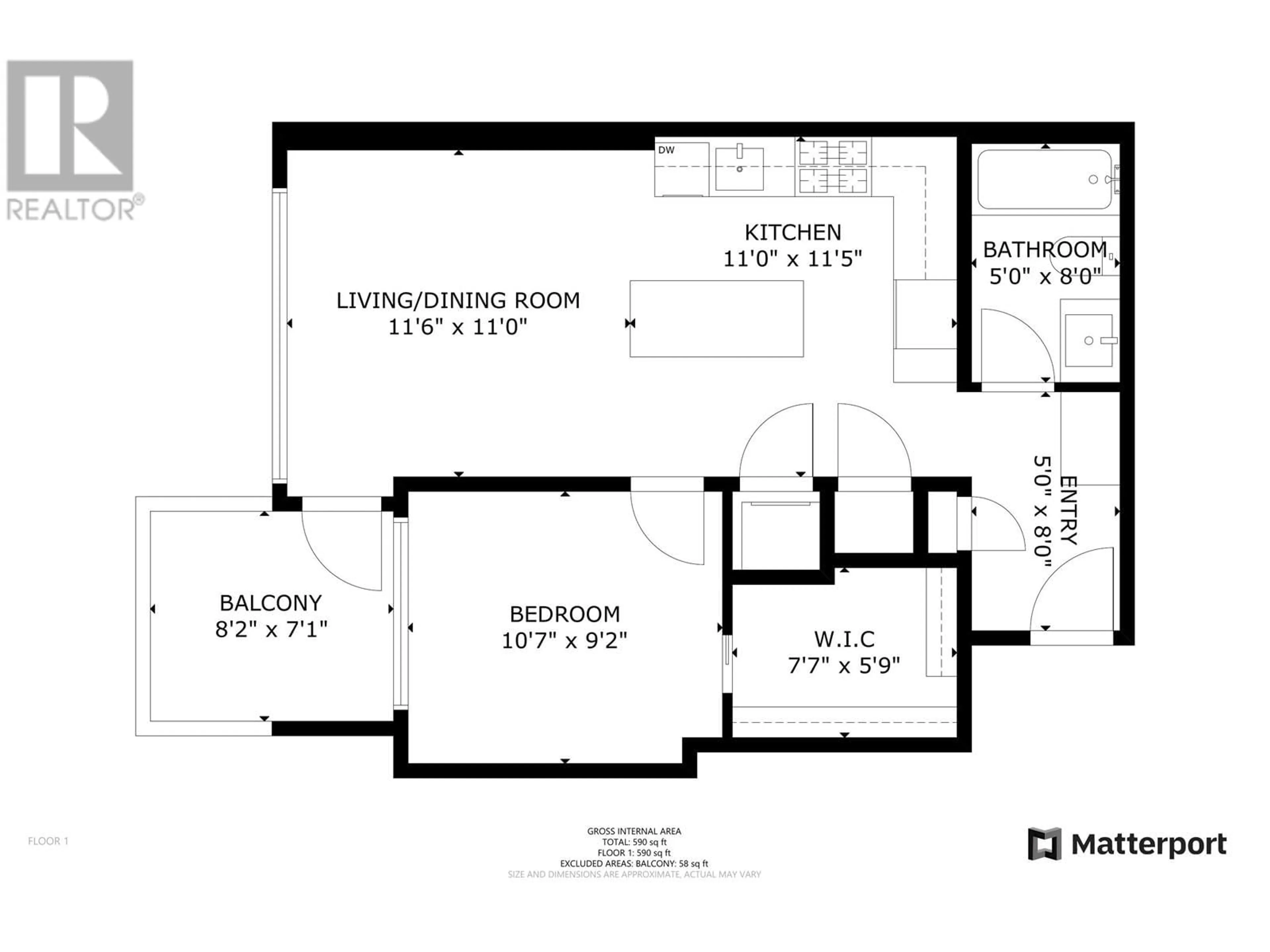 Floor plan for 1612 2108 GILMORE AVENUE, Burnaby British Columbia V5C0N8