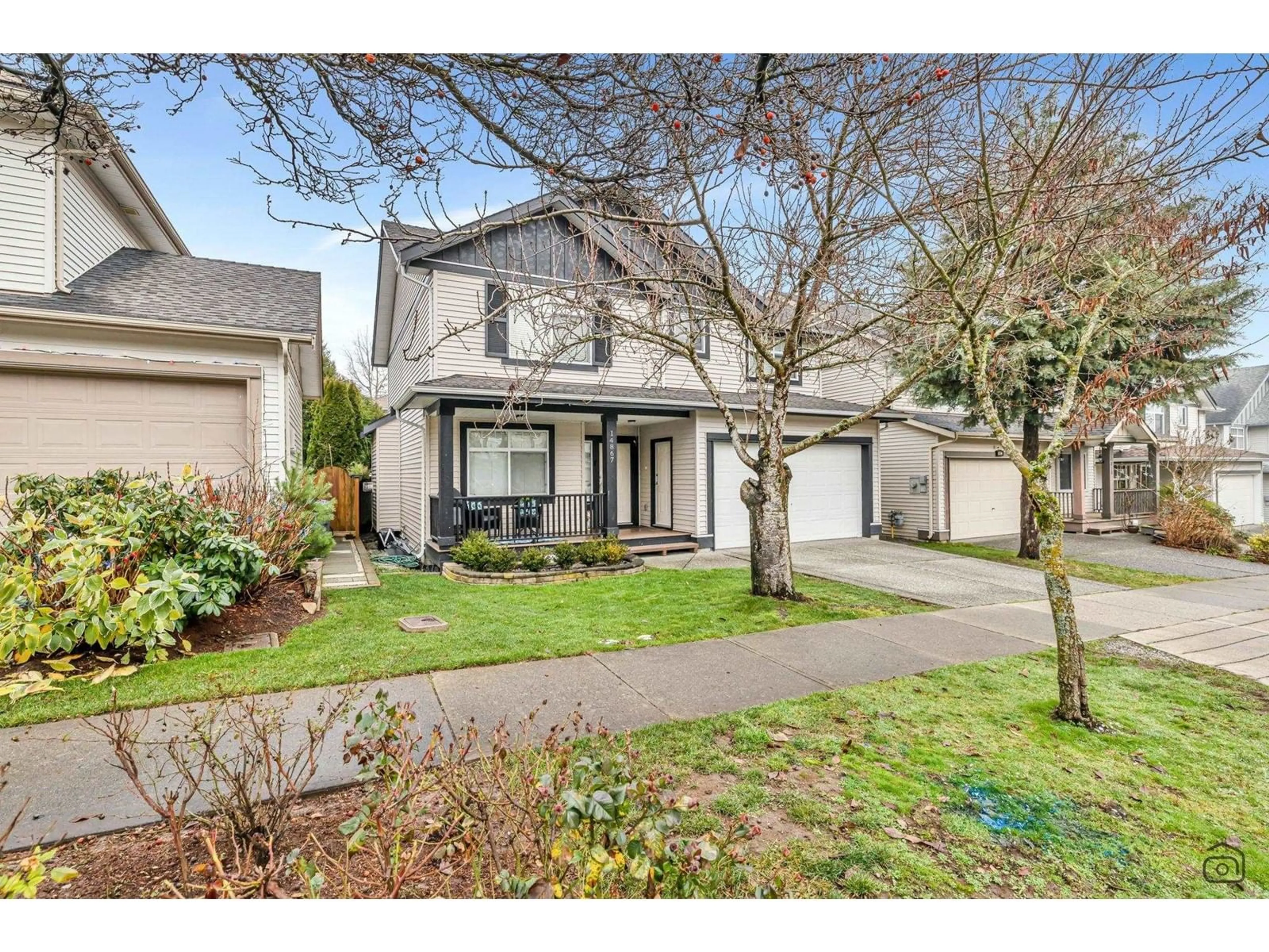 A pic from outside/outdoor area/front of a property/back of a property/a pic from drone, street for 14867 58A, Surrey British Columbia V3S0S5