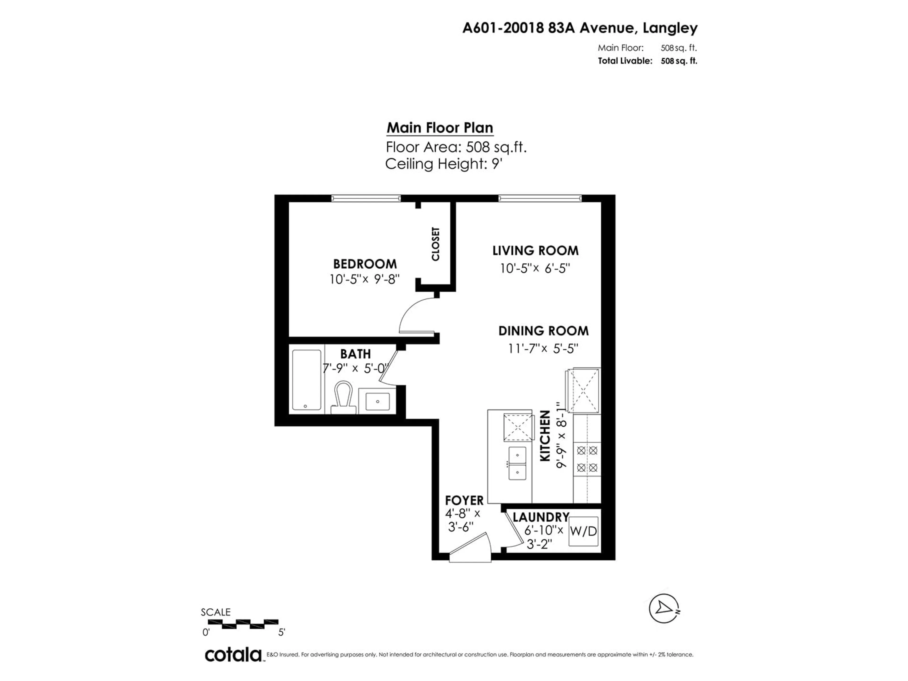 Floor plan for A601 20018 83A AVENUE, Langley British Columbia V2Y3P2