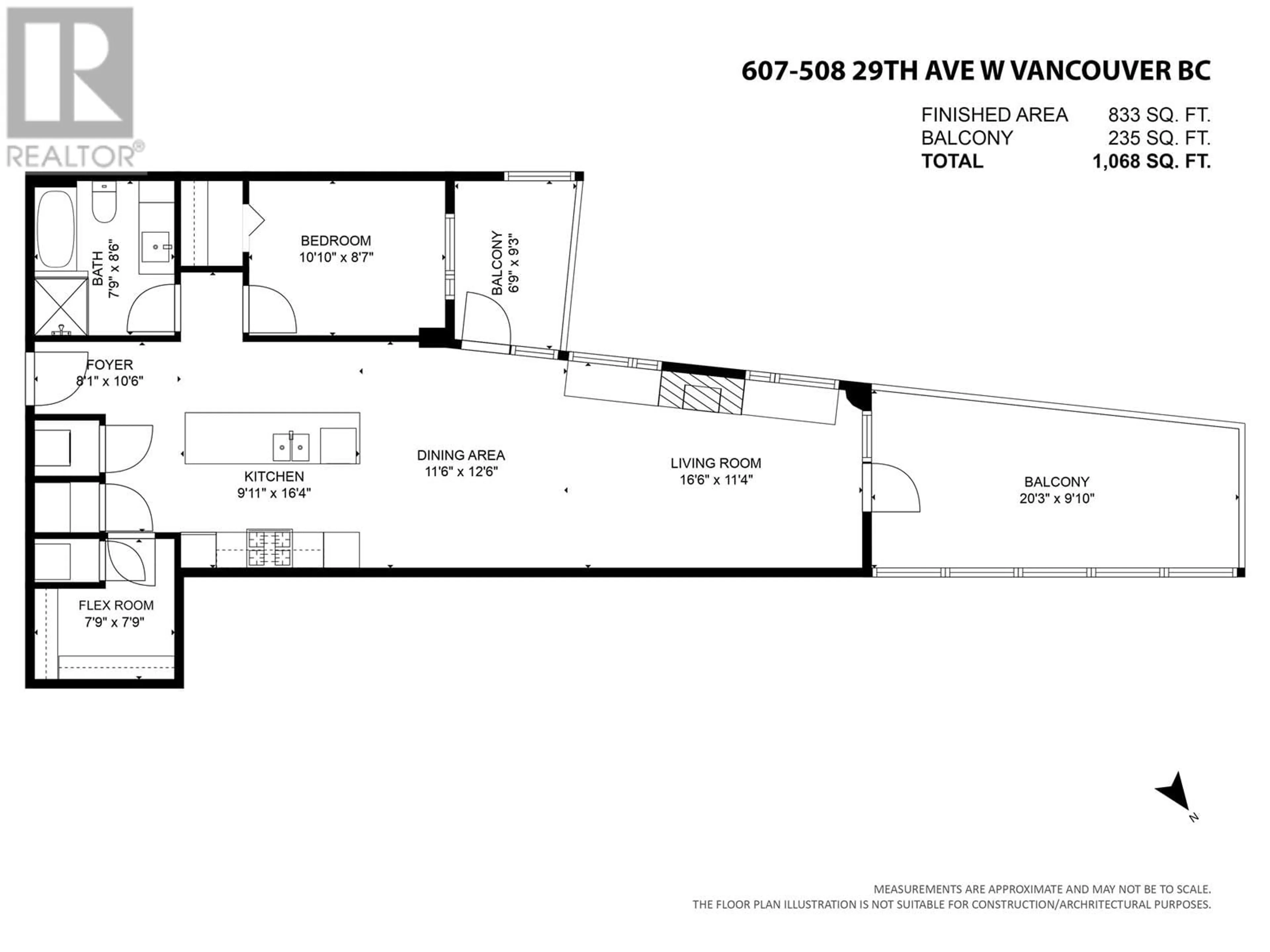 Floor plan for 607 508 W 29TH AVENUE, Vancouver British Columbia V5Z0G5