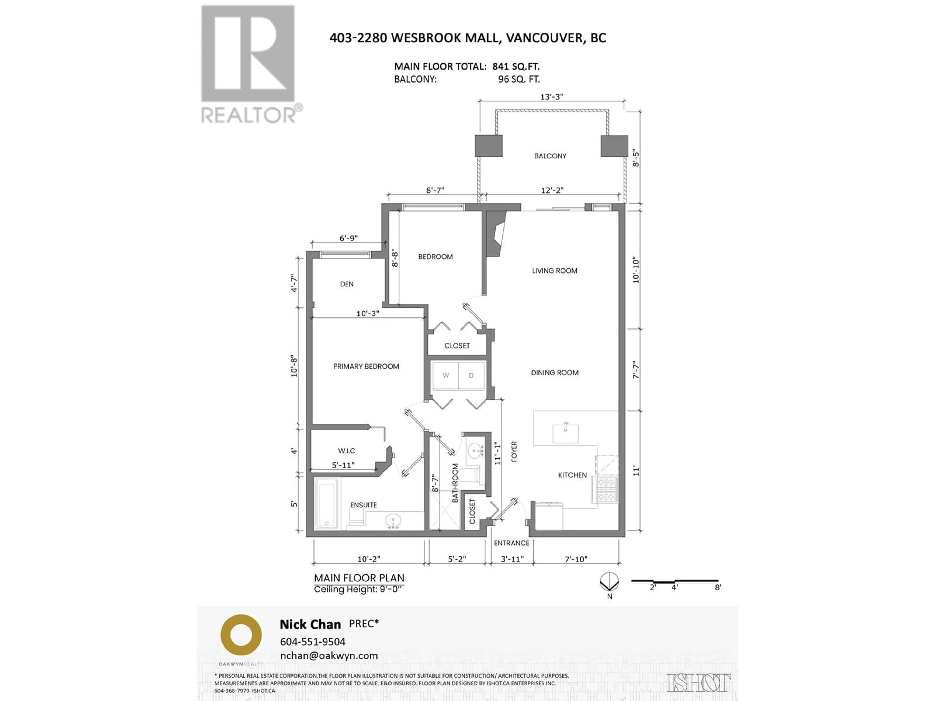 Floor plan for 403 2280 WESBROOK MALL, Vancouver British Columbia V6T2K3