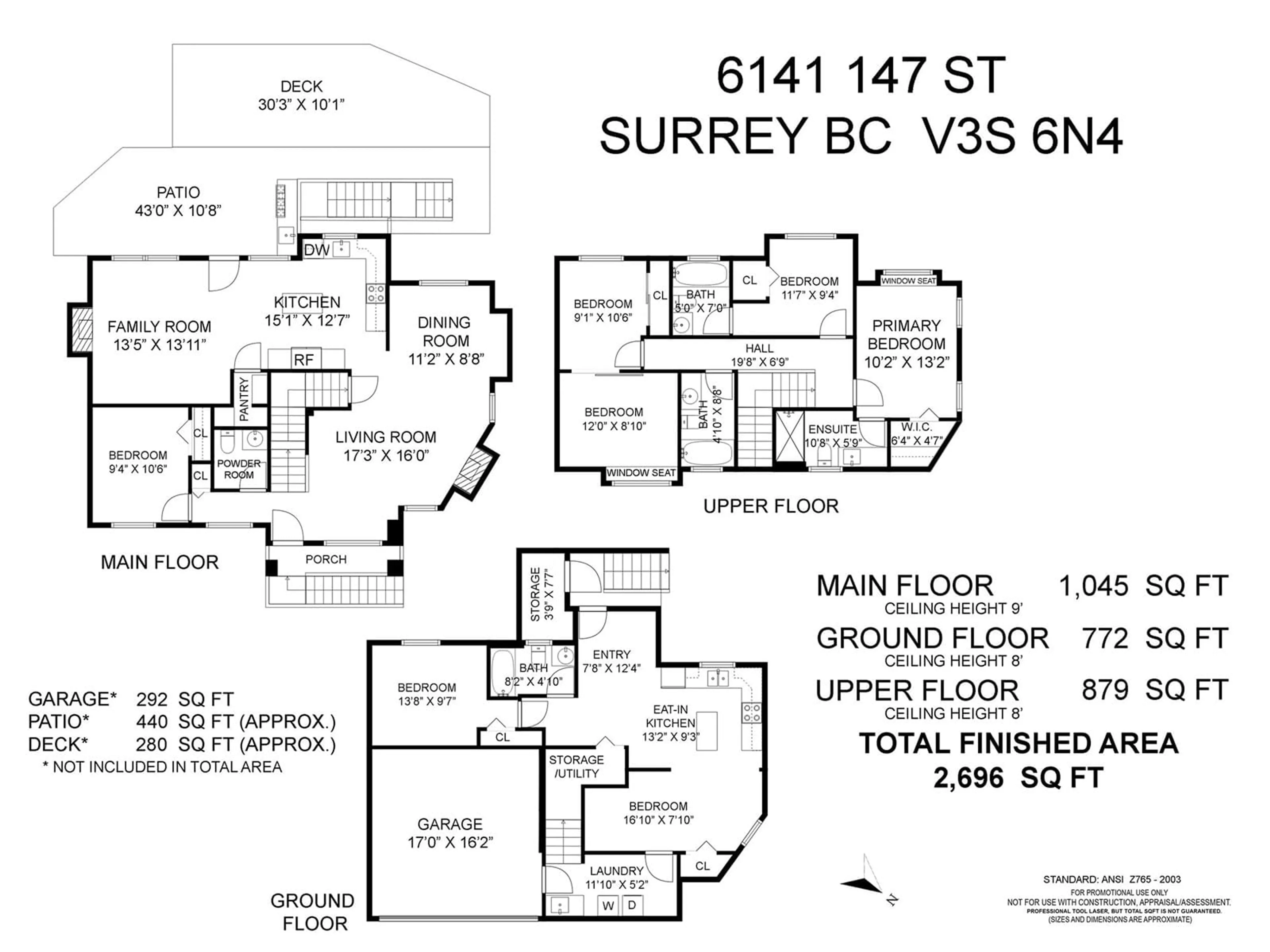 Floor plan for 6141 147 STREET, Surrey British Columbia V3S6N4