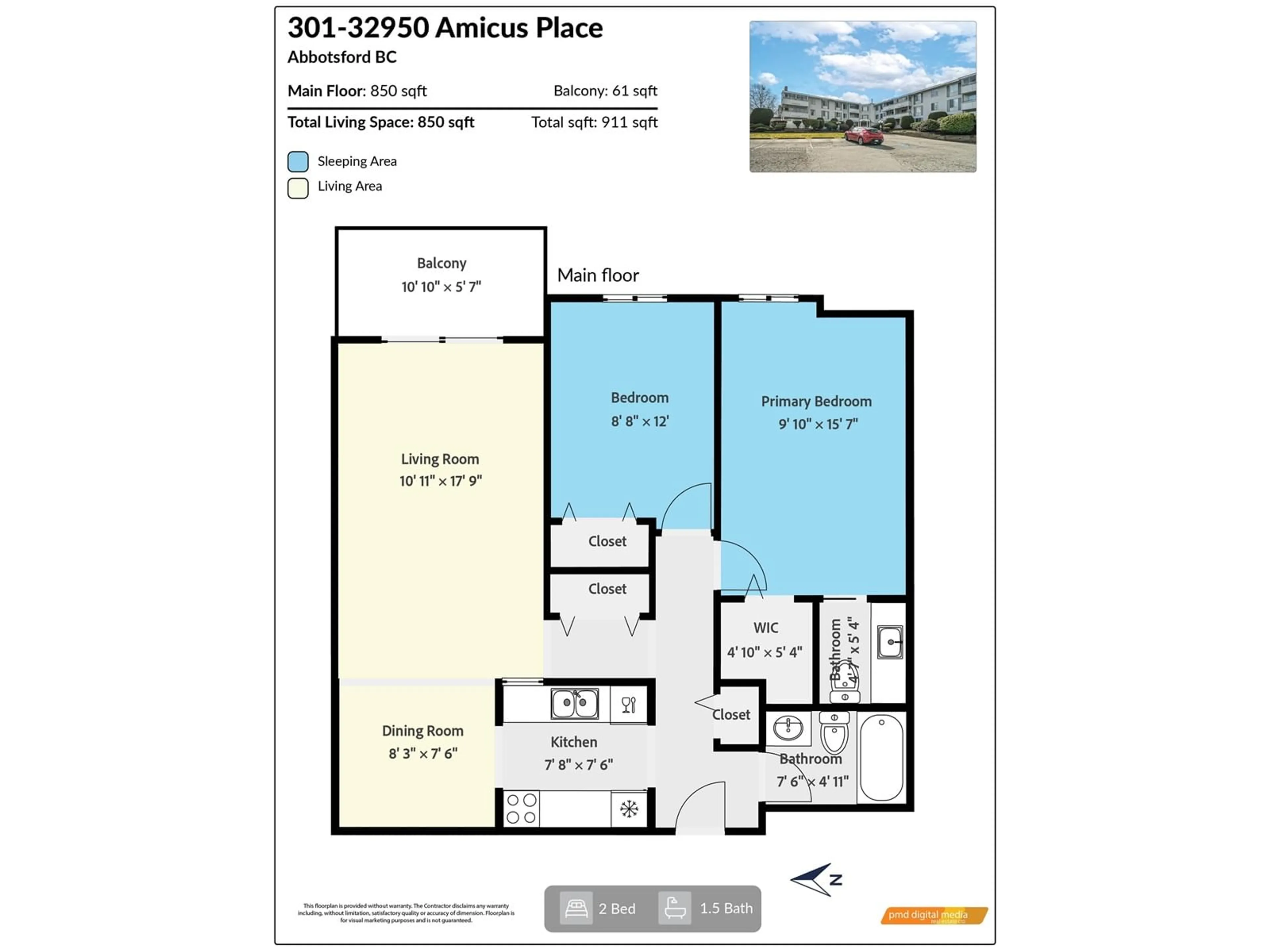 Floor plan for 301 32950 AMICUS PLACE, Abbotsford British Columbia V2S6G9