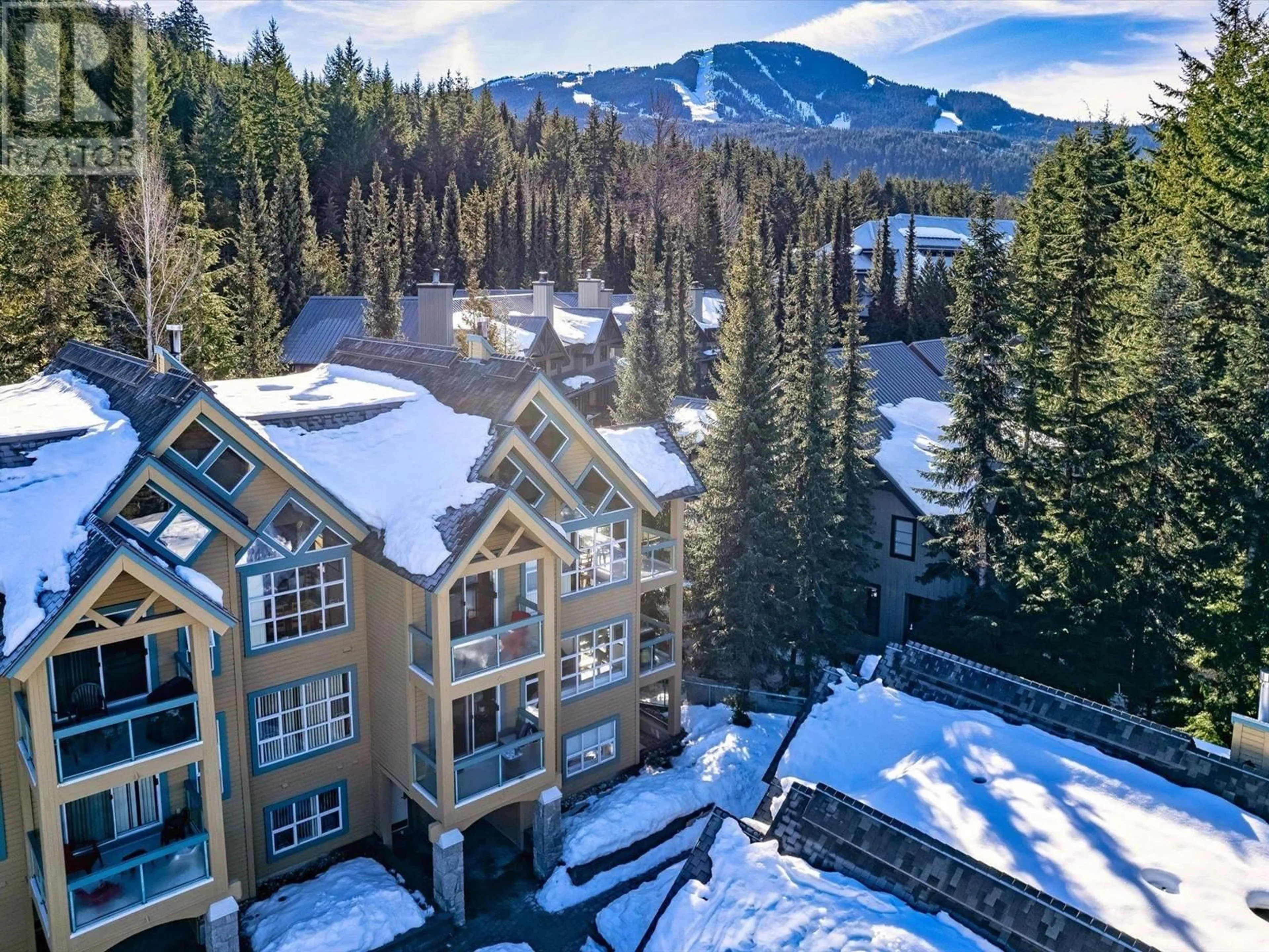 A pic from outside/outdoor area/front of a property/back of a property/a pic from drone, mountain view for 209 4865 PAINTED CLIFF ROAD, Whistler British Columbia V6Z2W4