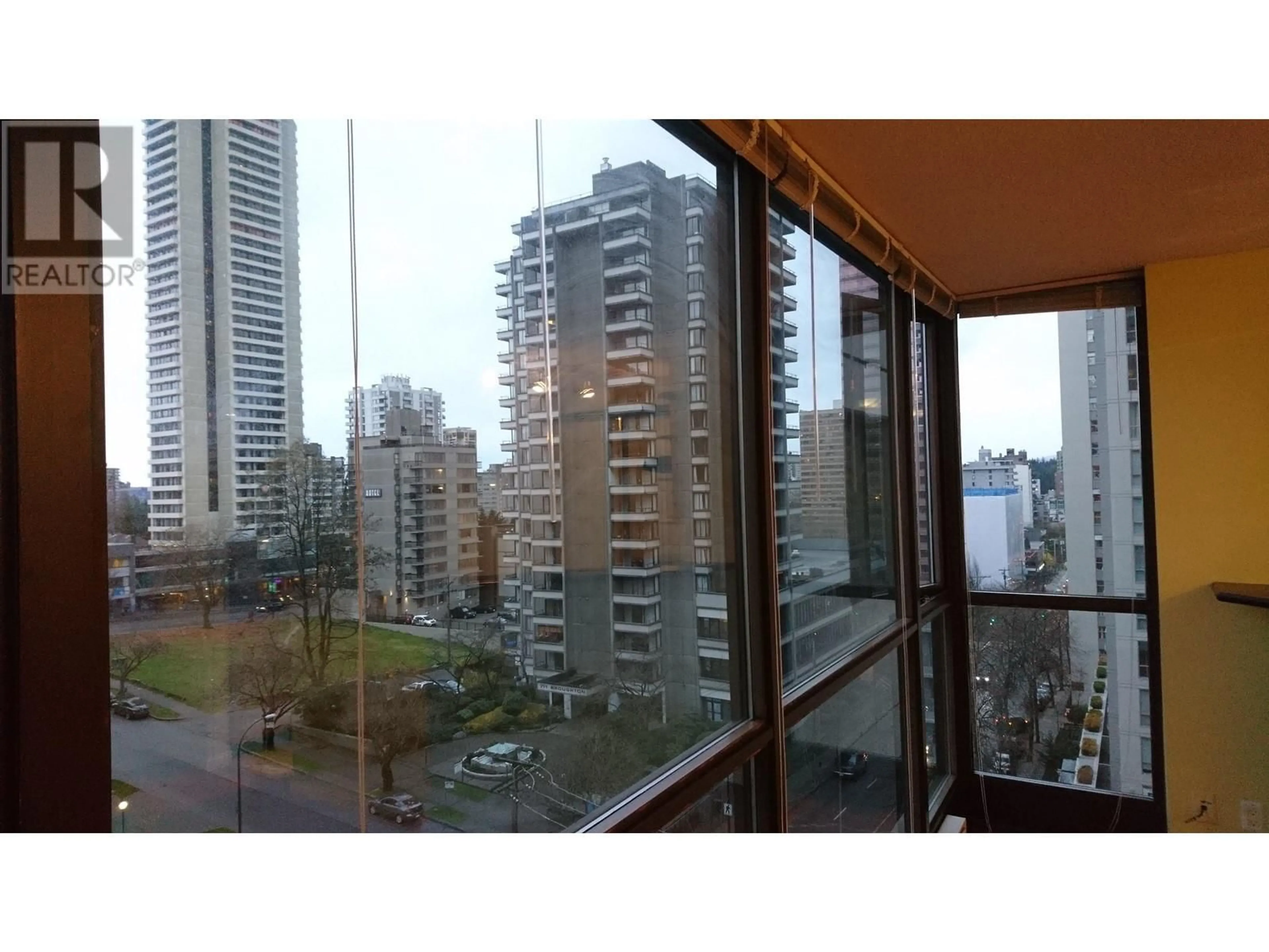 Balcony in the apartment, city buildings view from balcony for 802 1367 ALBERNI STREET, Vancouver British Columbia V6E4R9