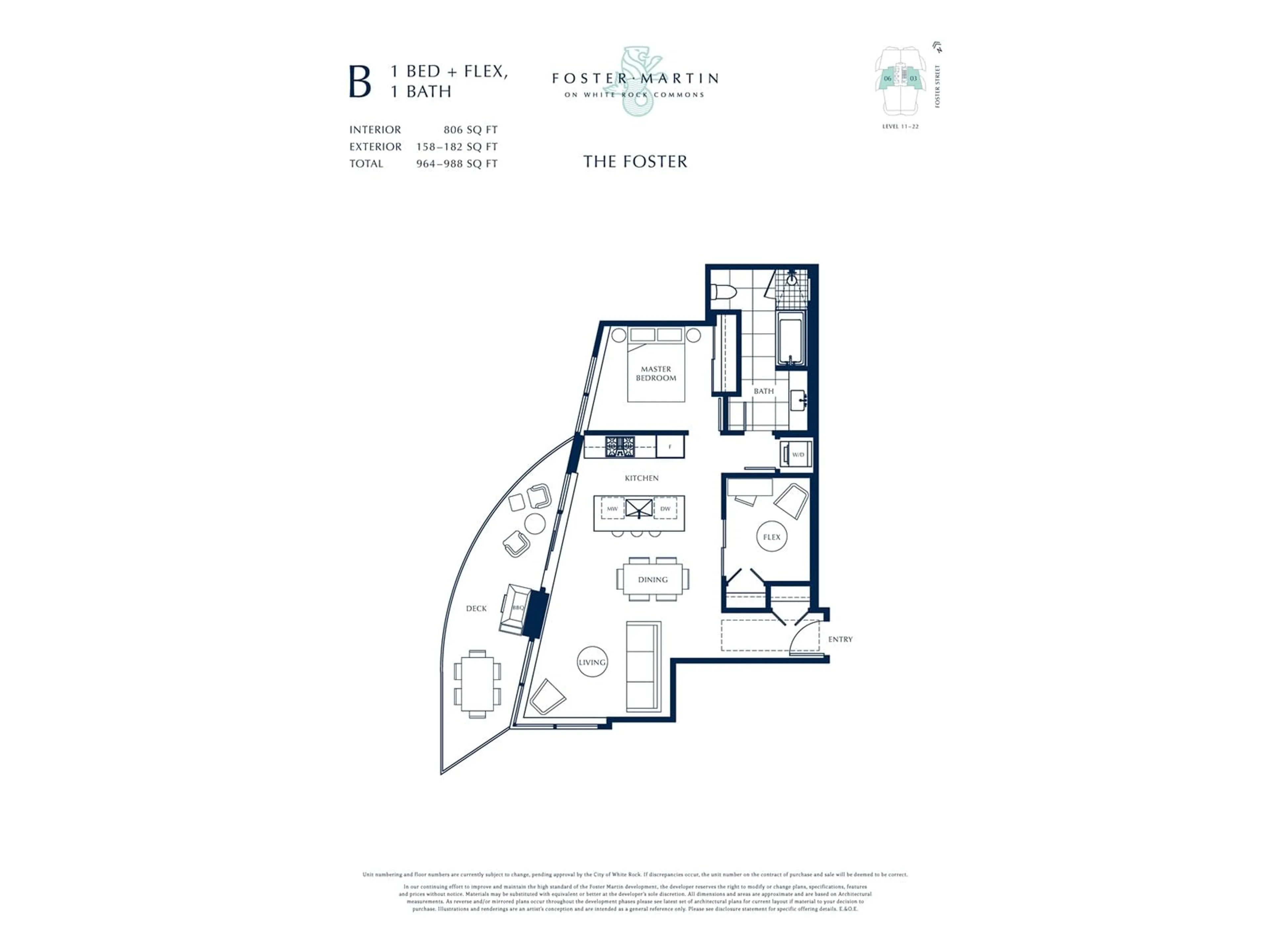 Floor plan for 2106 1501 FOSTER STREET, White Rock British Columbia V4B0C3