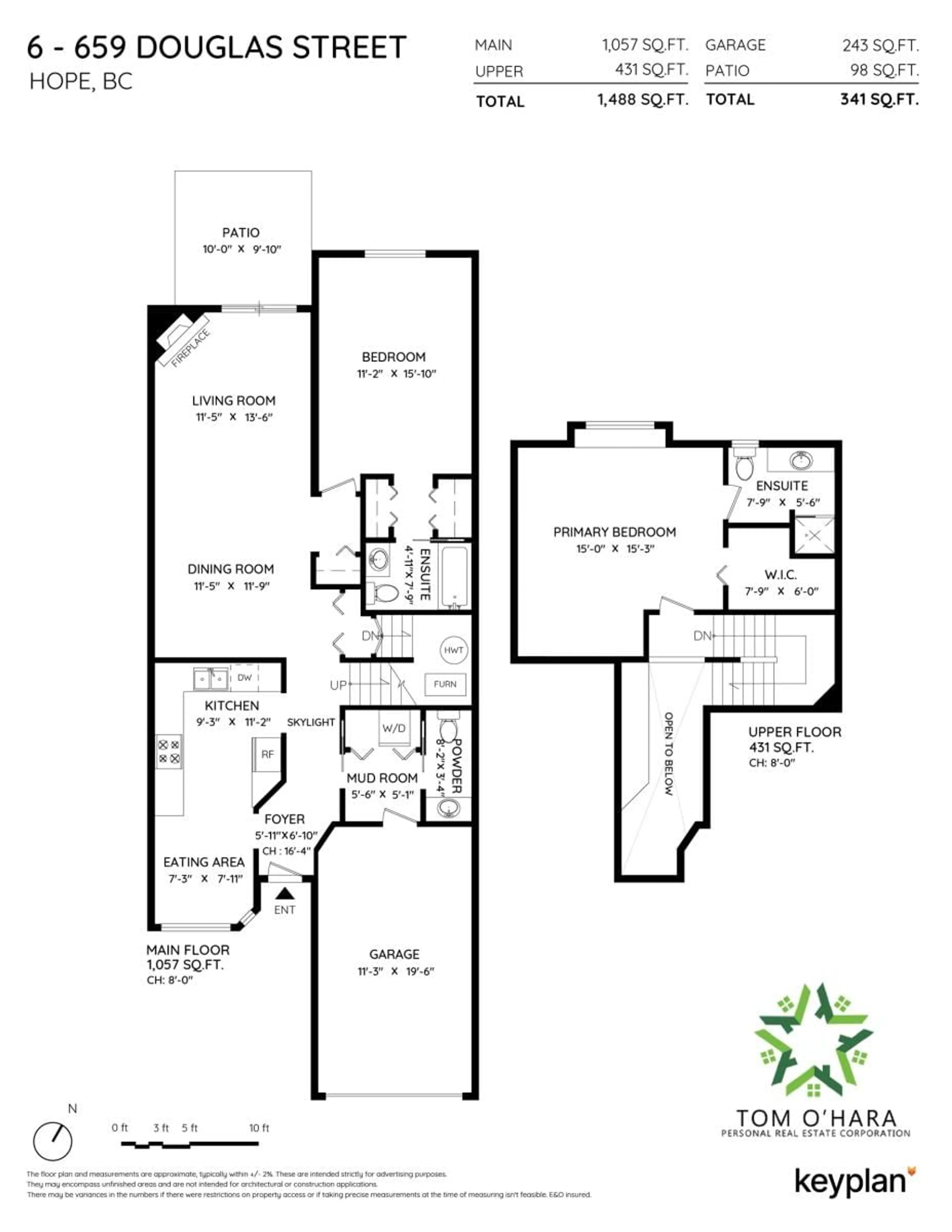 Floor plan for 6 - 659 DOUGLAS STREET, Hope British Columbia V0X1L4