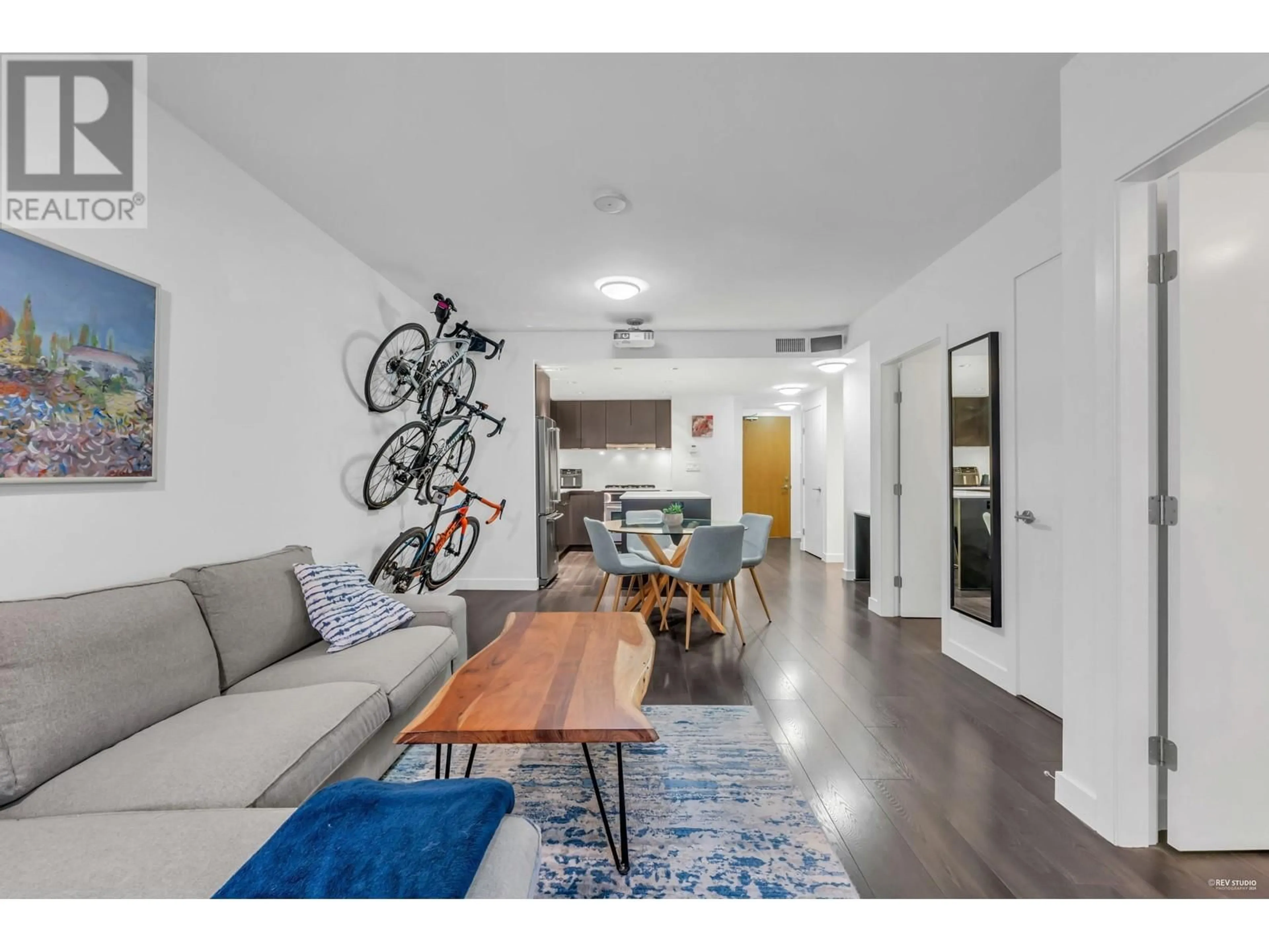 Living room with furniture, wood/laminate floor for 205 - 111 1ST AVENUE, Vancouver British Columbia V6A0E9