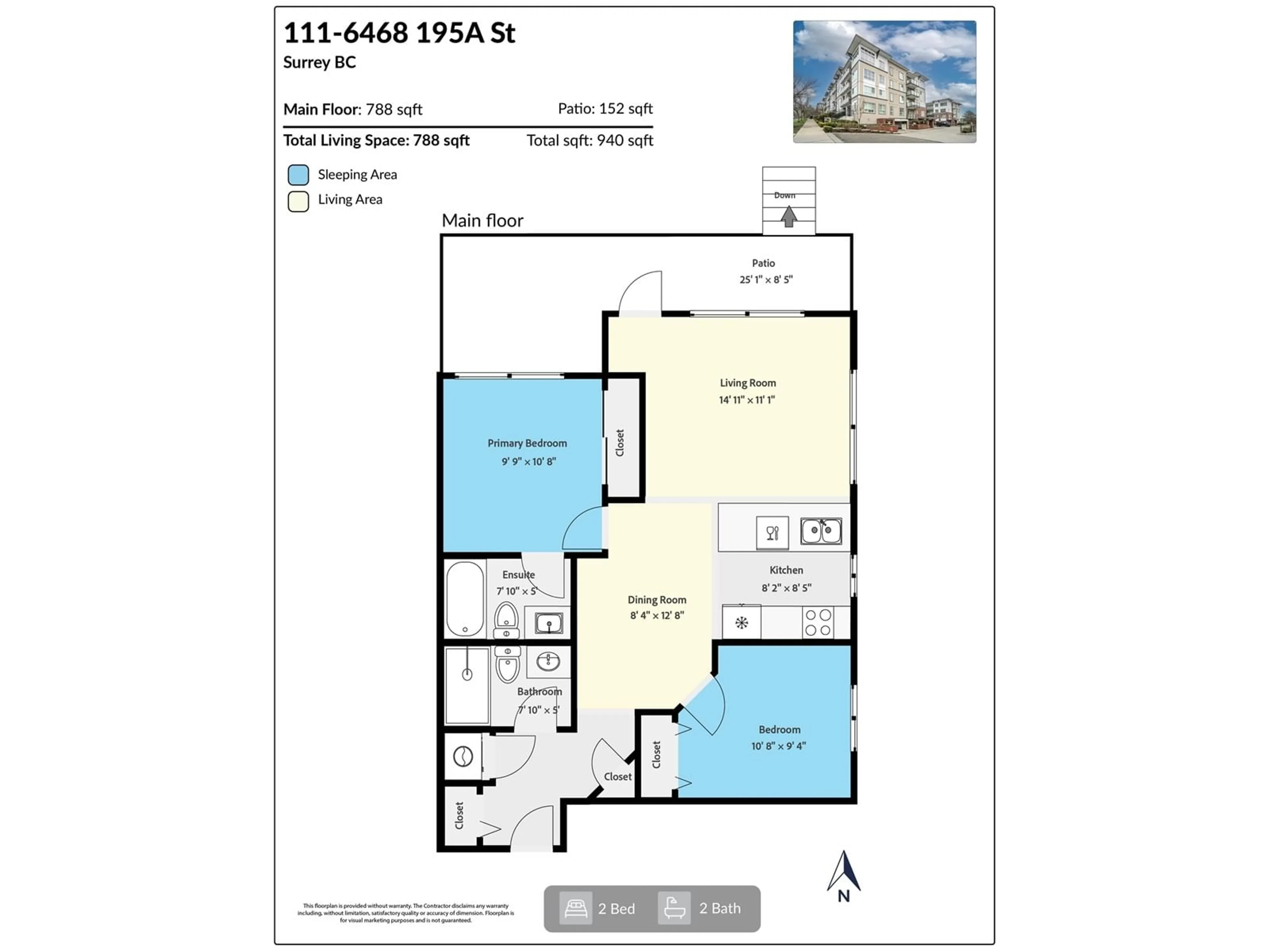 Floor plan for 111 6468 195A STREET, Surrey British Columbia V4N6R6