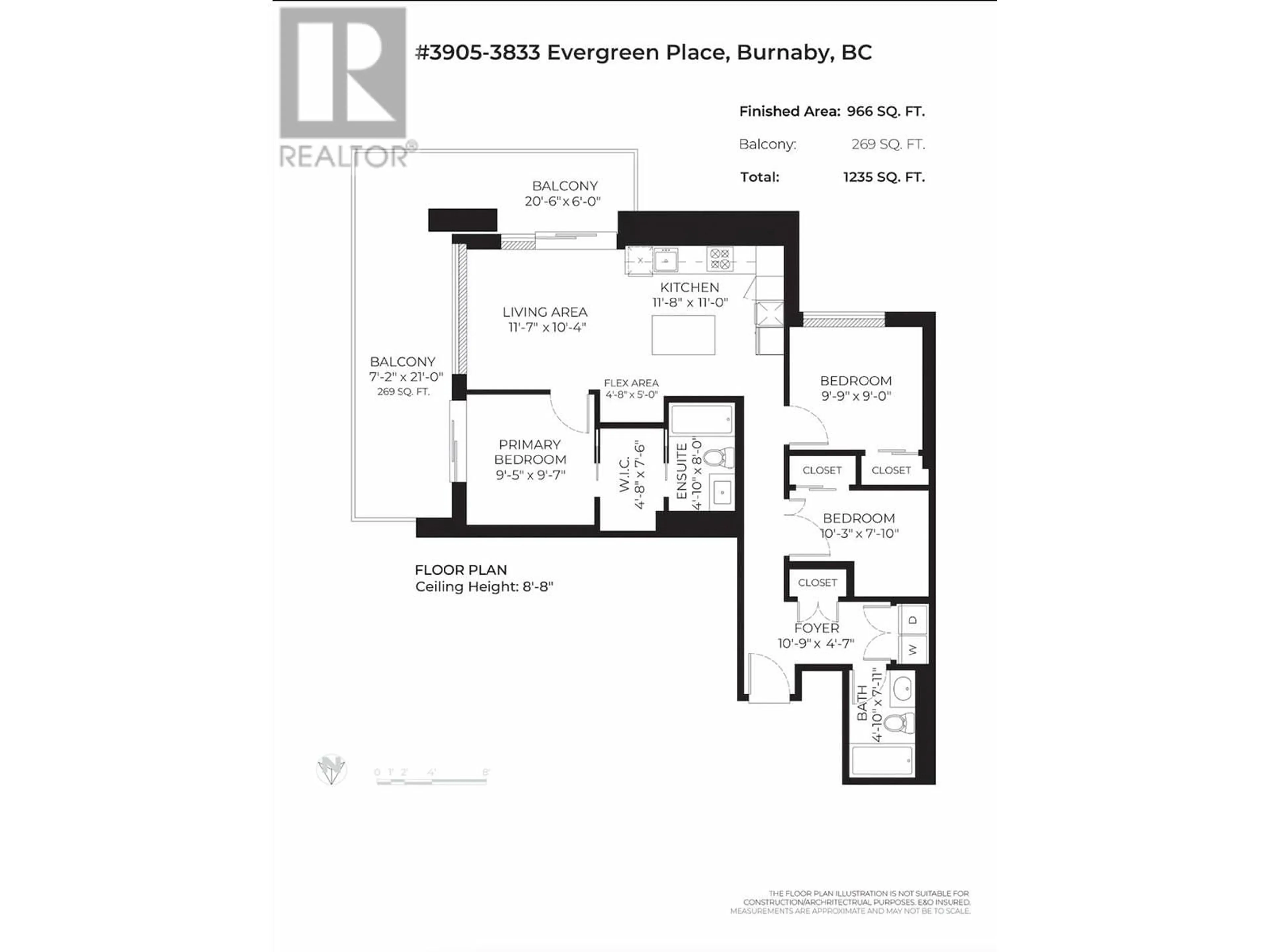 Floor plan for 3905 3833 EVERGREEN PLACE, Burnaby British Columbia V3J0M2