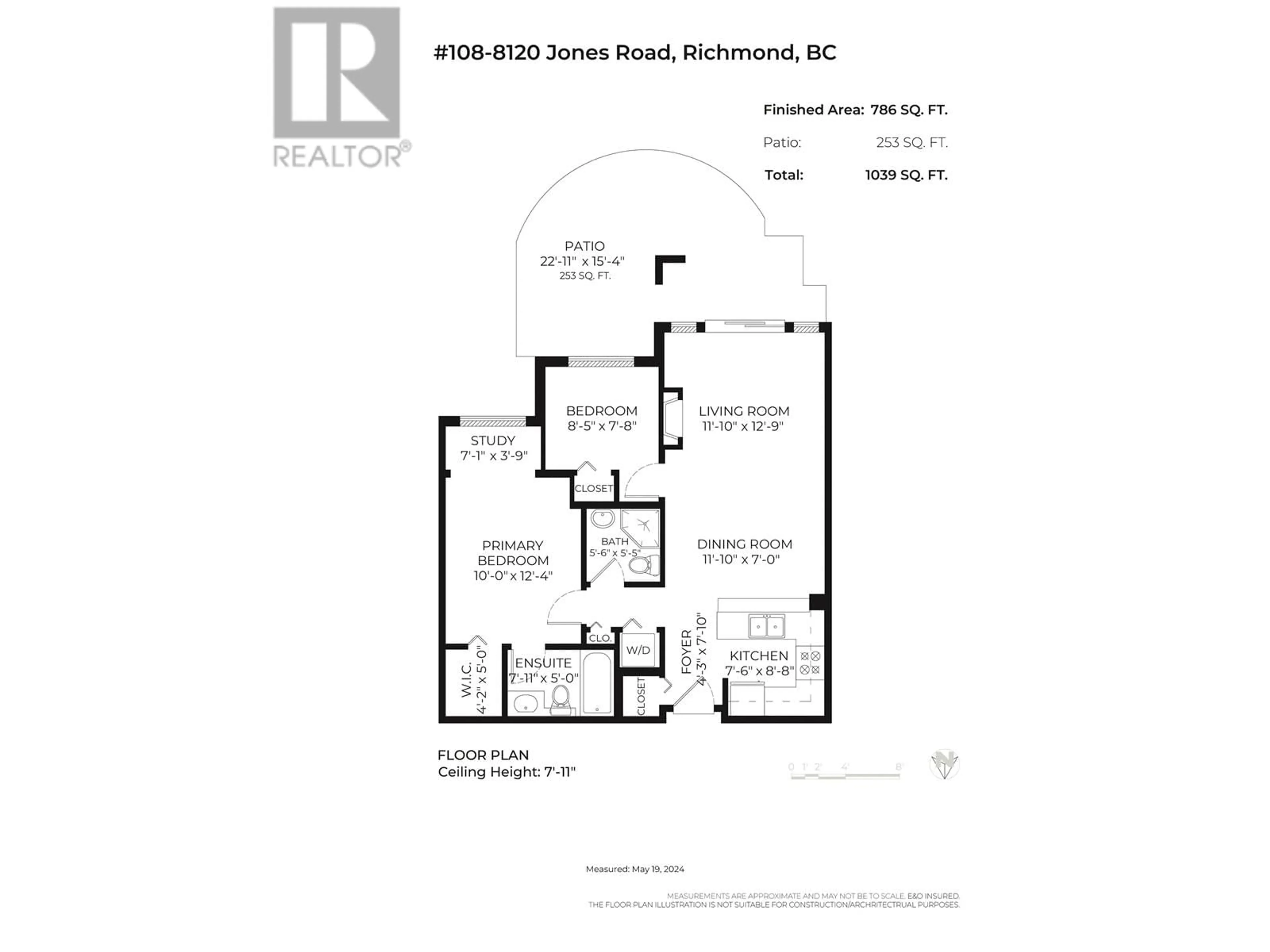 Floor plan for 108 - 8120 JONES ROAD, Richmond British Columbia V6Y4K7