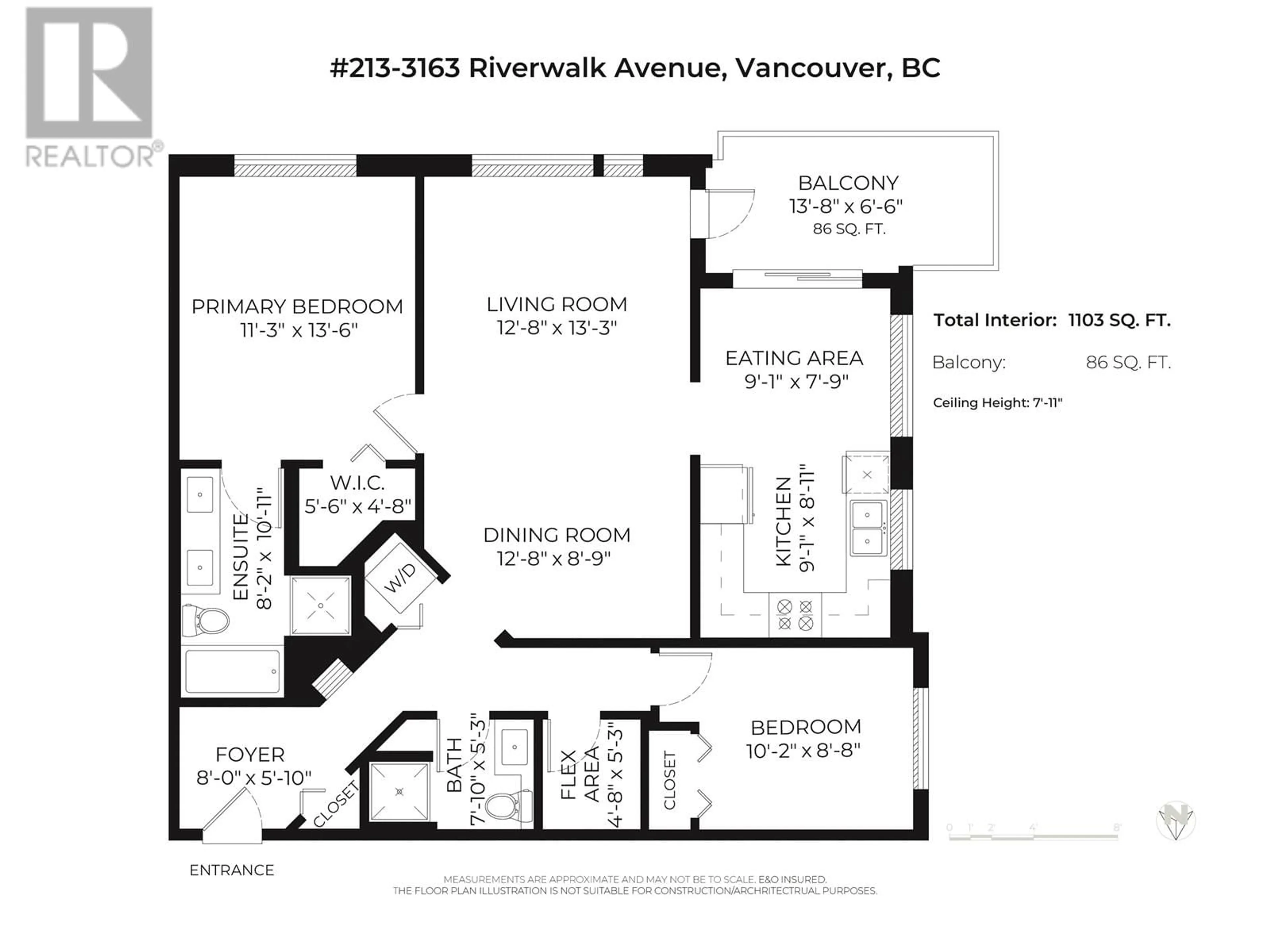 Floor plan for 213 3163 RIVERWALK AVENUE, Vancouver British Columbia V5S0A8