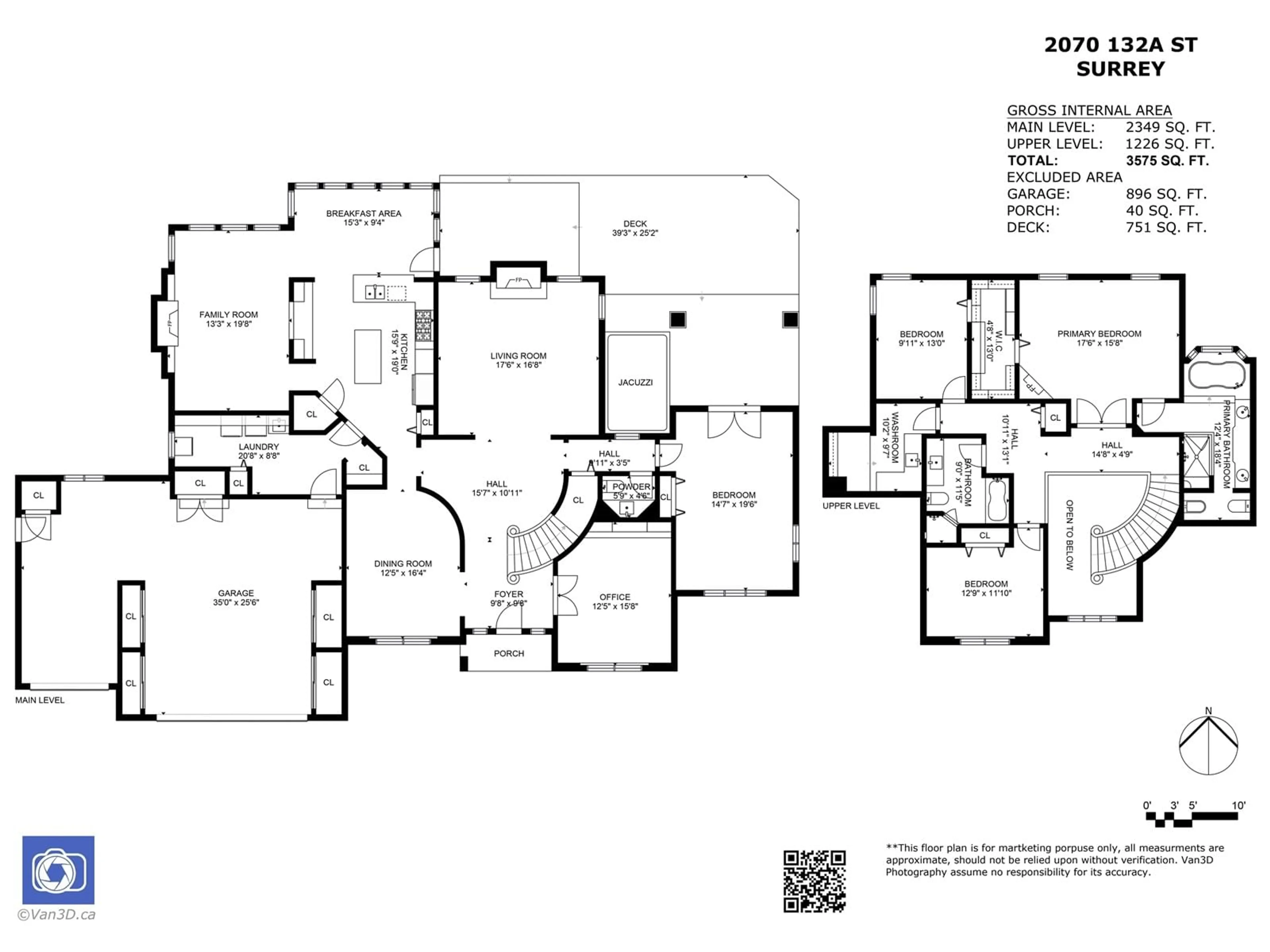 Floor plan for 2070 132A STREET, Surrey British Columbia V4A9K2