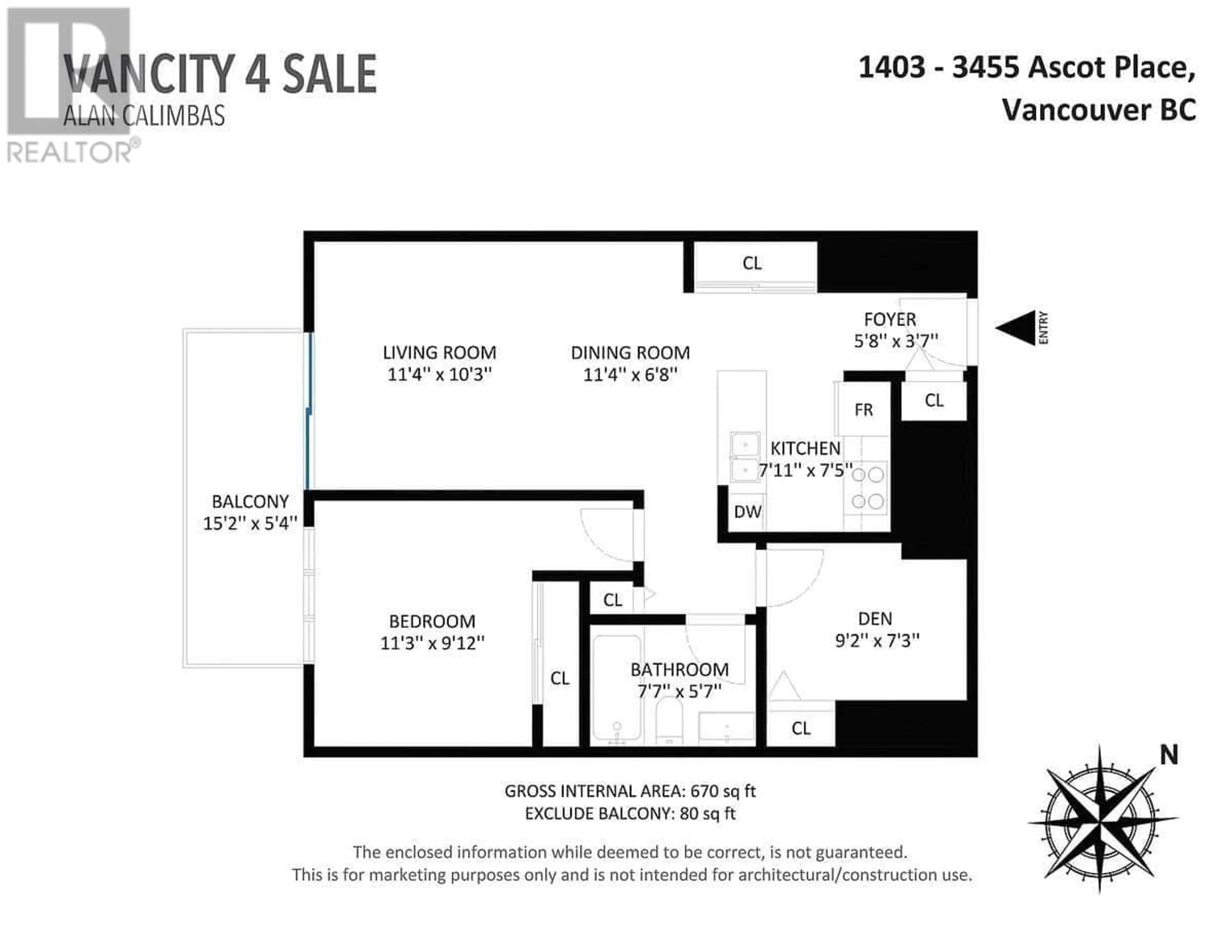 Floor plan for 1403 3455 ASCOT PLACE, Vancouver British Columbia V5R6B7