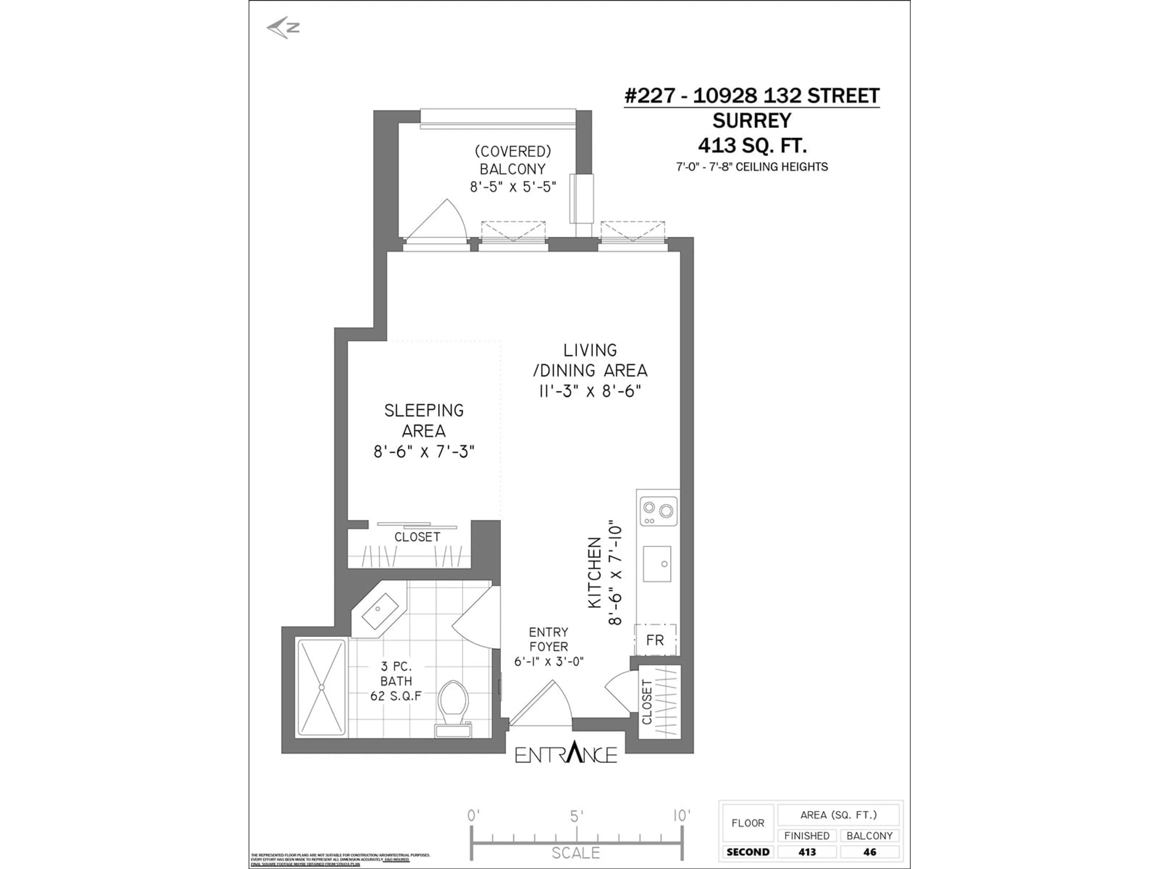 Floor plan for 227 10928 132 STREET, Surrey British Columbia V3T3W7