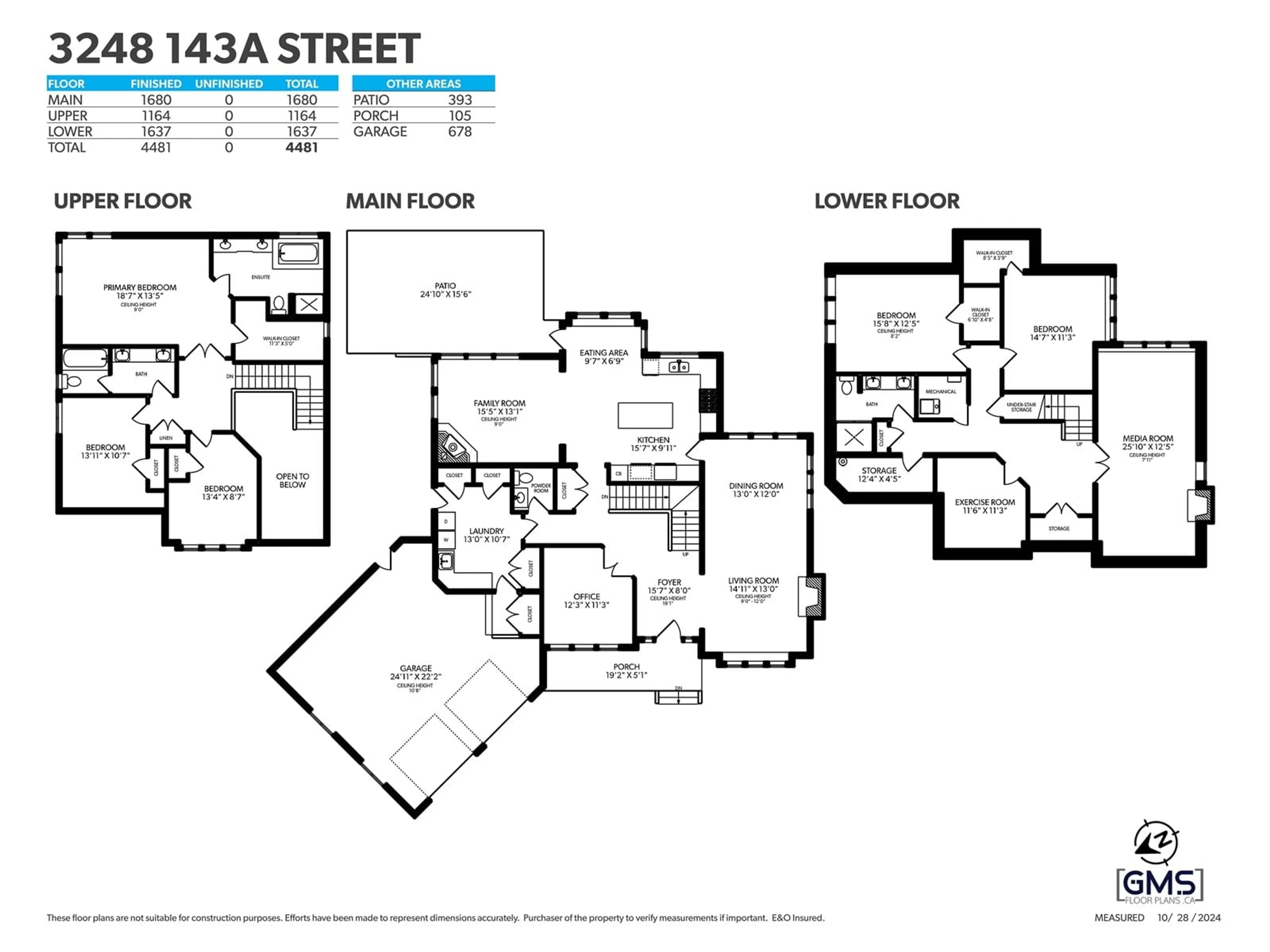 Floor plan for 3248 143A STREET, Surrey British Columbia V4P3M5